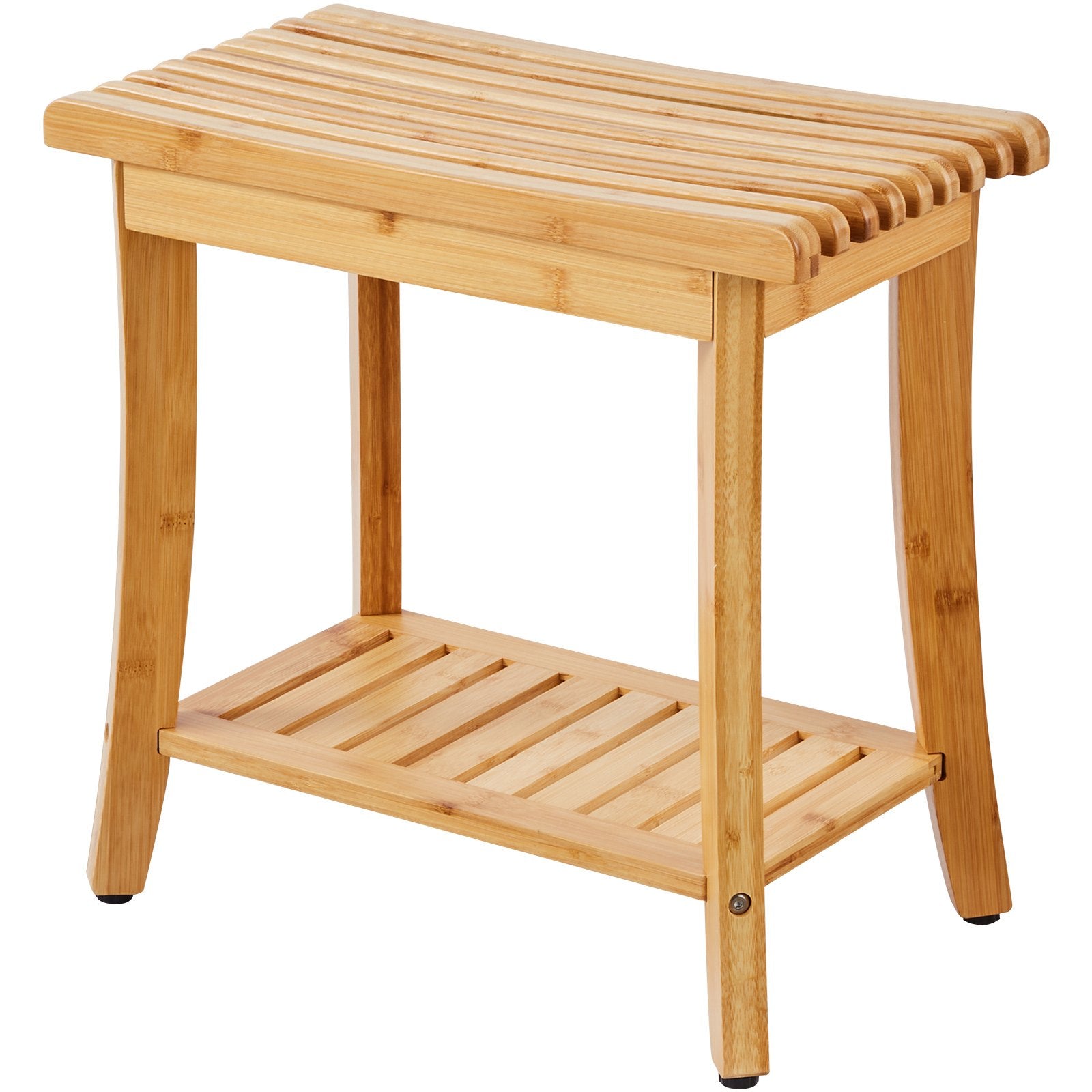 VEVOR Bamboo Shower Bench 19.1 x 11.3 x 18.3 in Shower Stool Chair for Bathroom 