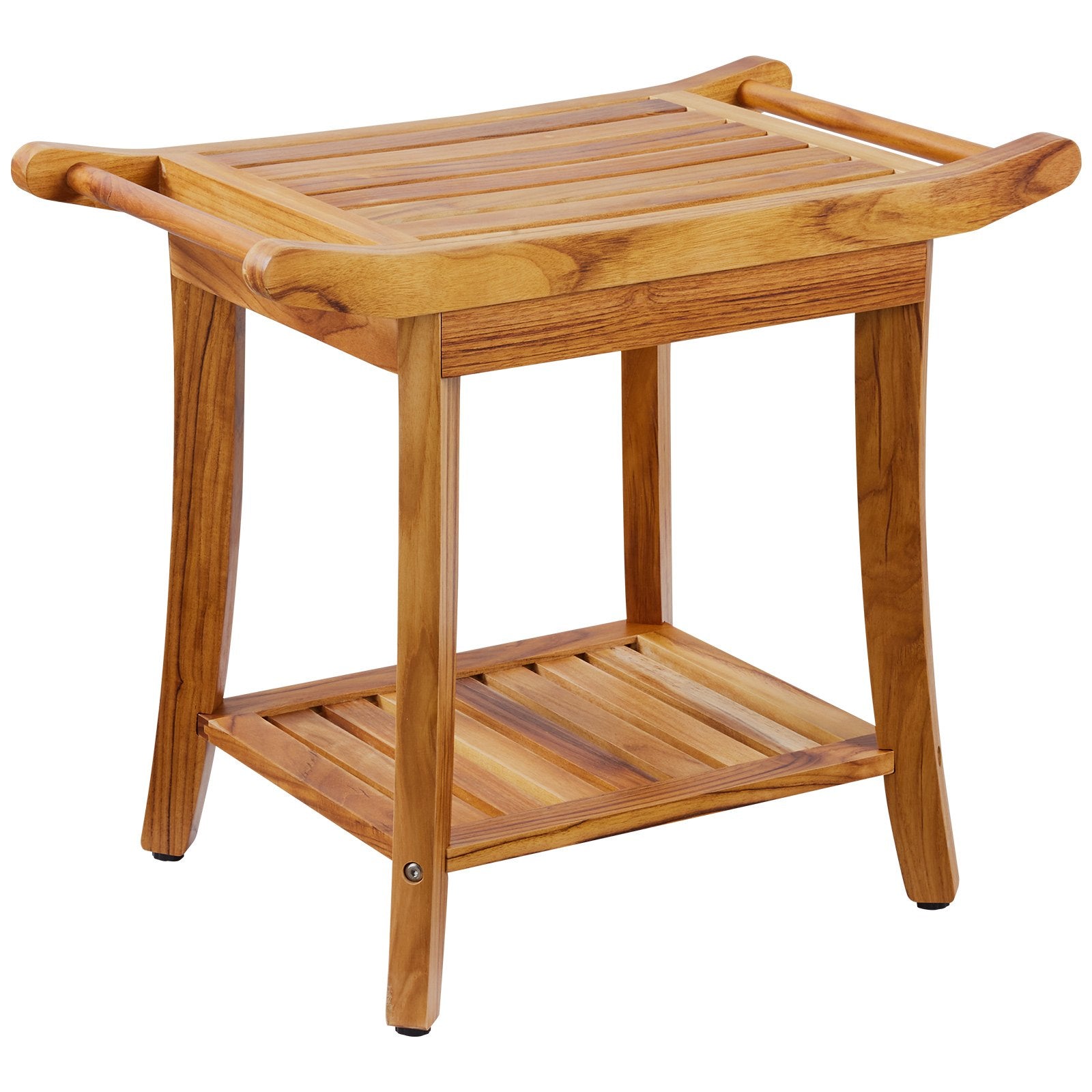 VEVOR Teak Shower Bench 22 x 14.4 x 18.5 in Wood Shower Stool Chair for Bathroom 