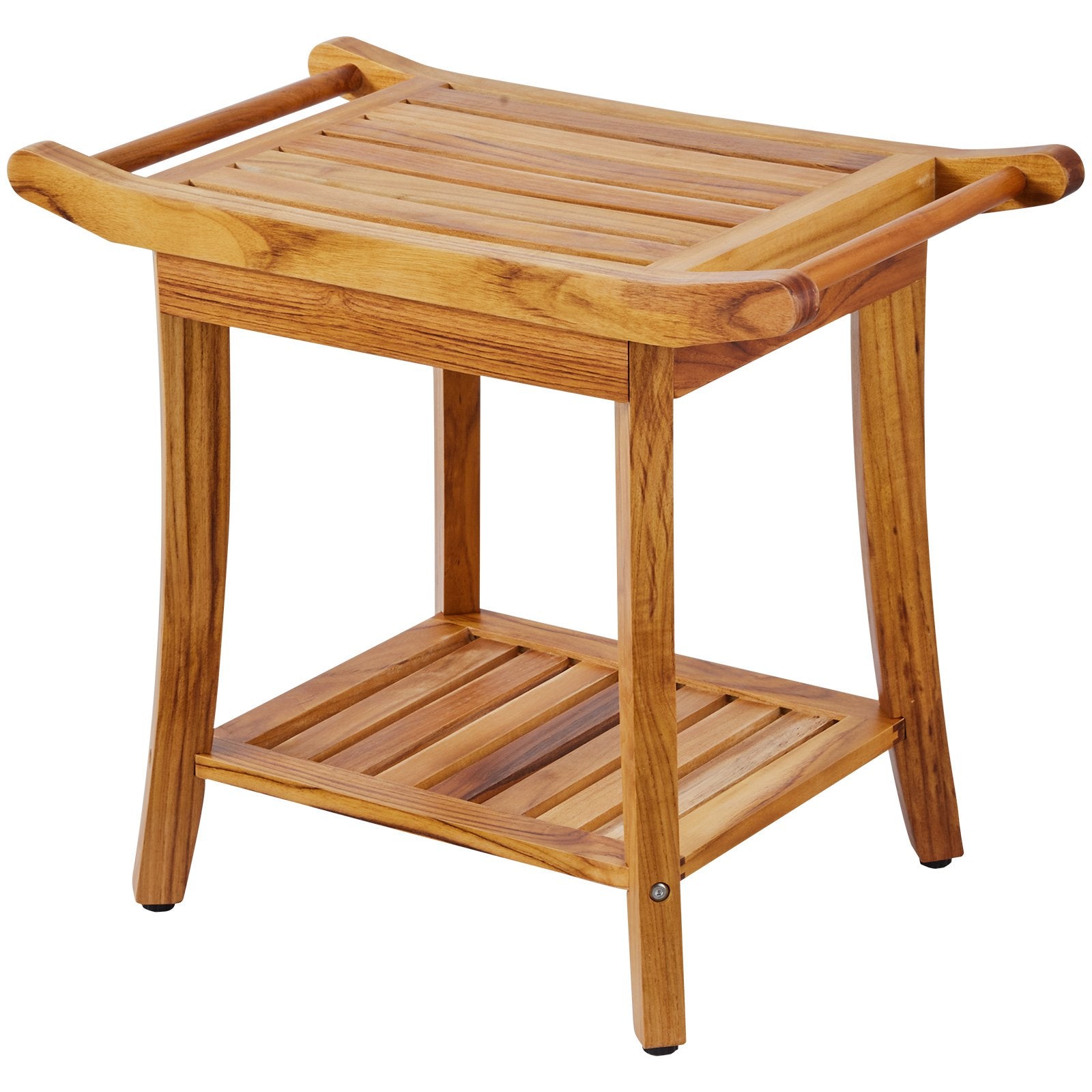 VEVOR Teak Shower Bench 22 x 14.4 x 18.5 in Wood Shower Stool Chair for Bathroom 
