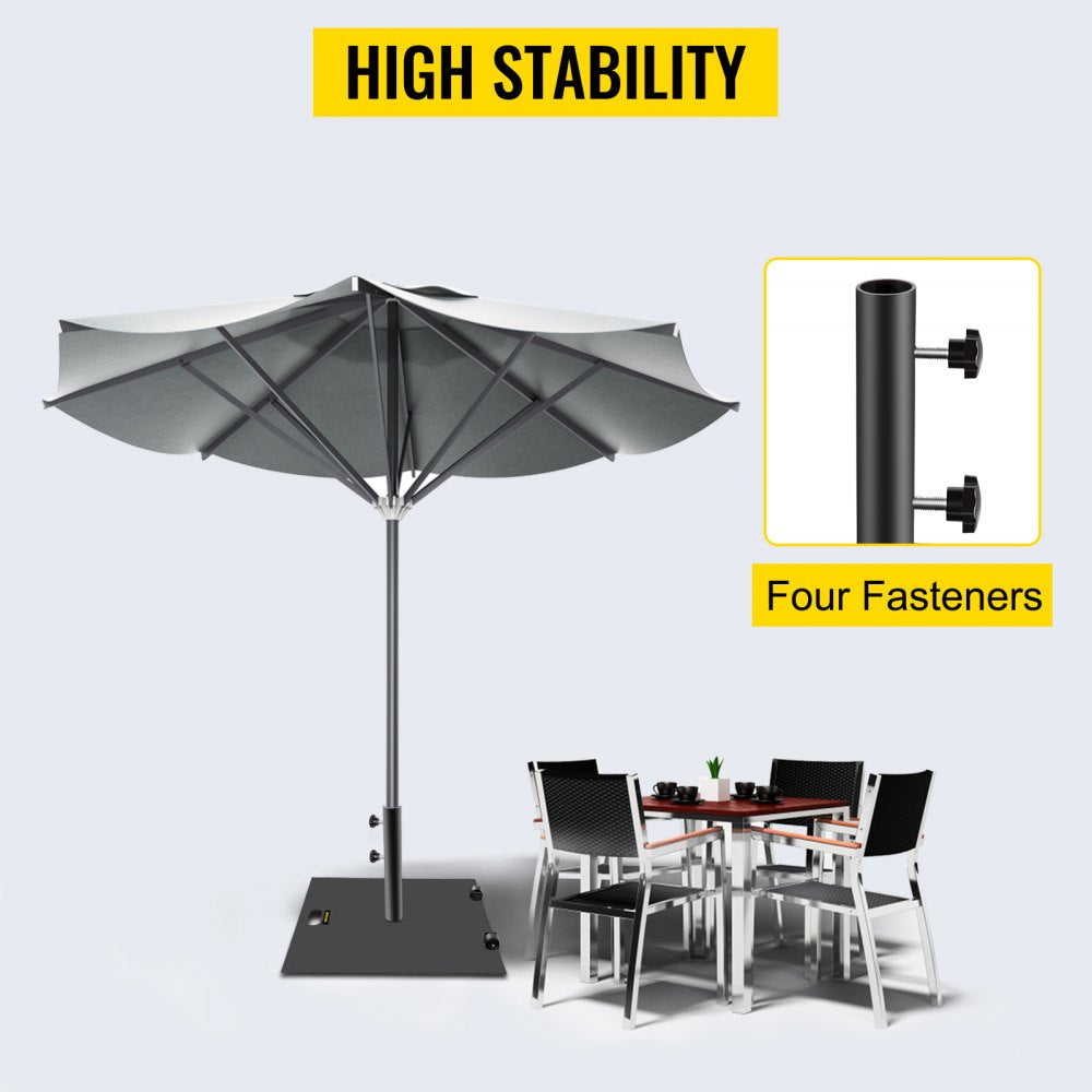 VEVOR Umbrella Base, 24" Square Heavy Duty Umbrella Base, 32lbs Umbrella's Holder Stand, Cast Iron Umbrella Base for 1.5-2" Umbrella Pole Market Umbrella Base with 14" Height Pipe for Yard/Garden/Deck 