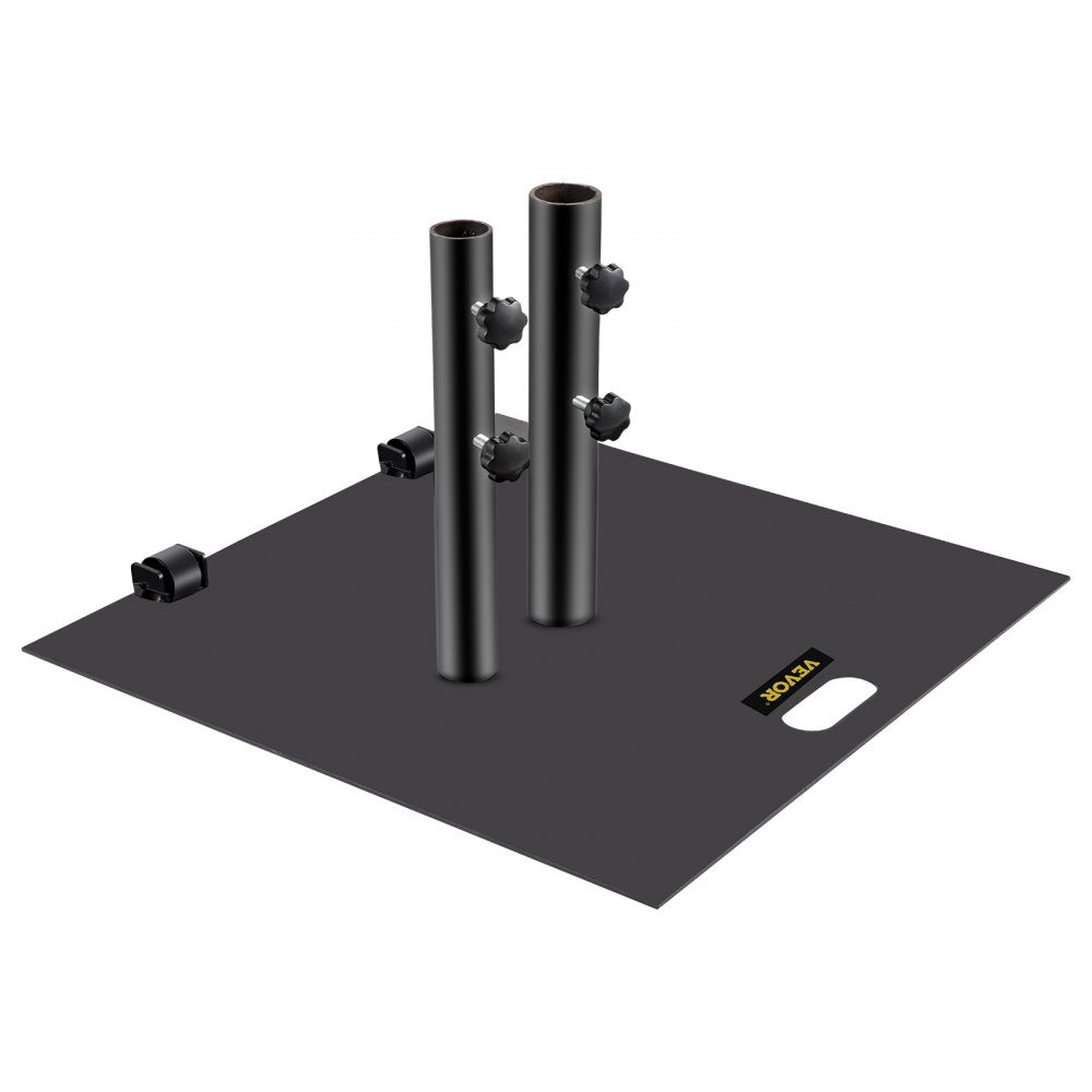 VEVOR Umbrella Base, 24" Square Heavy Duty Umbrella Base, 32lbs Umbrella's Holder Stand, Cast Iron Umbrella Base for 1.5-2" Umbrella Pole Market Umbrella Base with 14" Height Pipe for Yard/Garden/Deck 