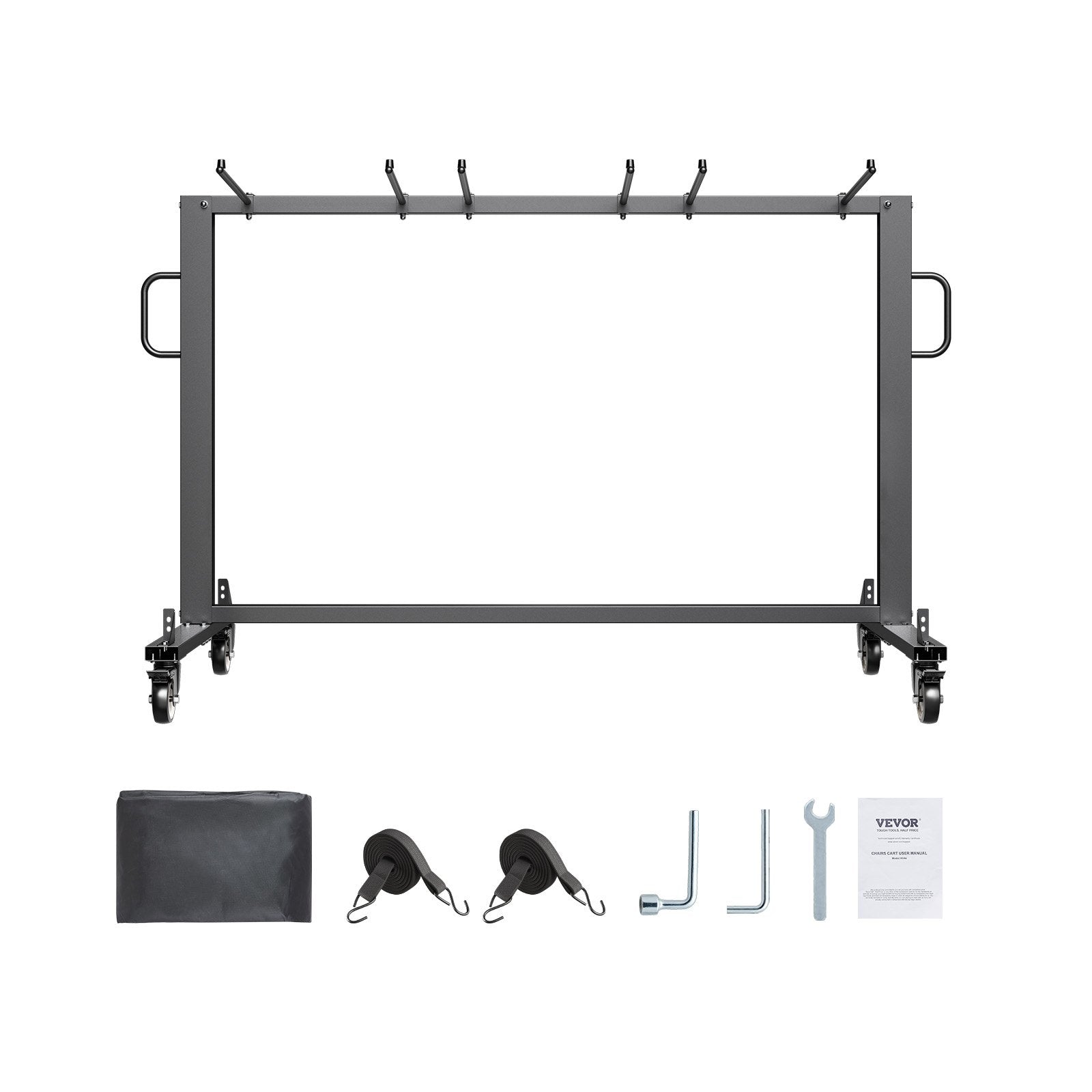 VEVOR Folding Chair Rack Cart for 42 Chairs or 12 Tables of 400 LBS with Wheels 
