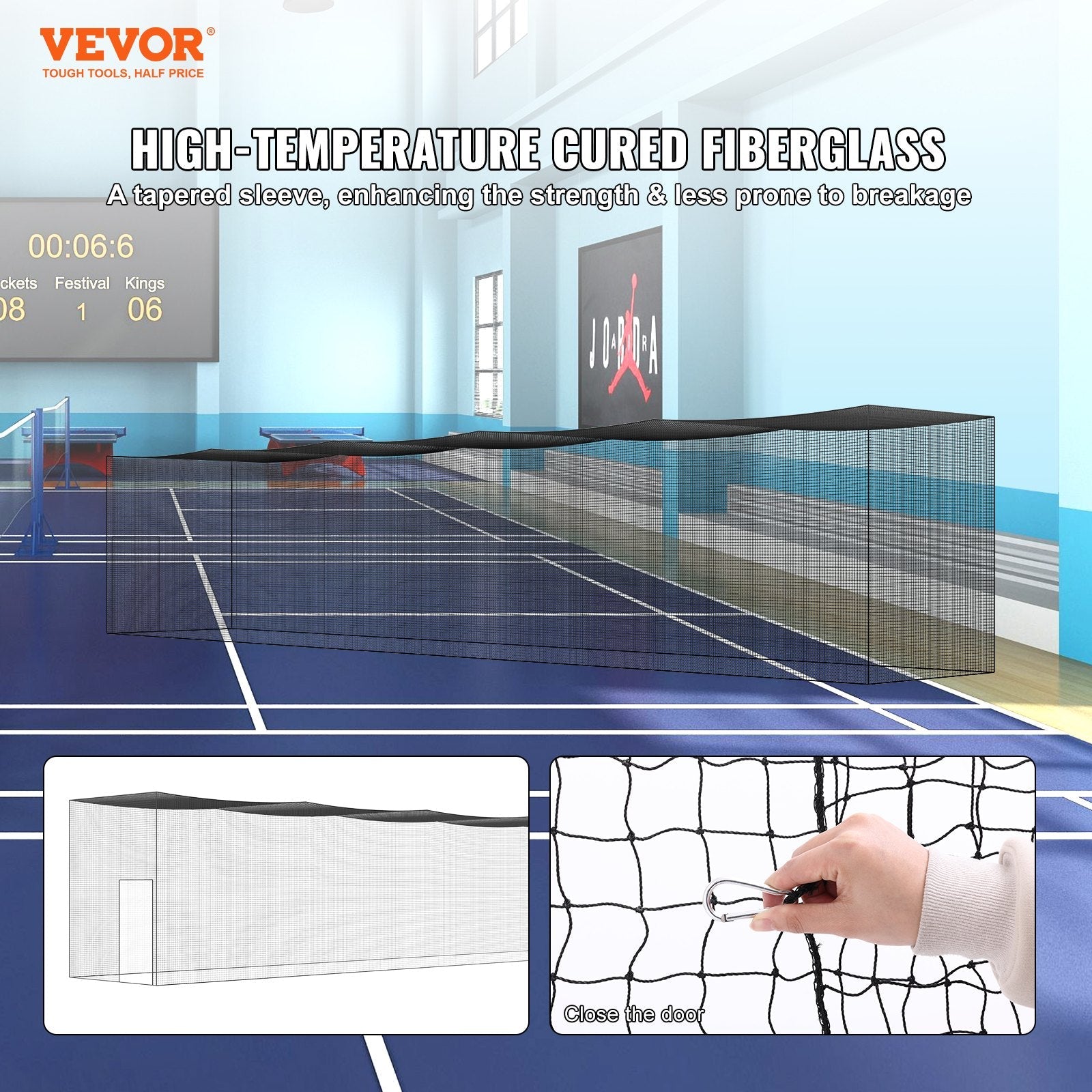 VEVOR Baseball Batting Netting, Professional Softball Baseball Batting Hitting Training Net, Practice Portable Pitching Cage Net with Door & Carry Bag, Heavy Duty Enclosed PE Netting, 70FT (NET ONLY) 