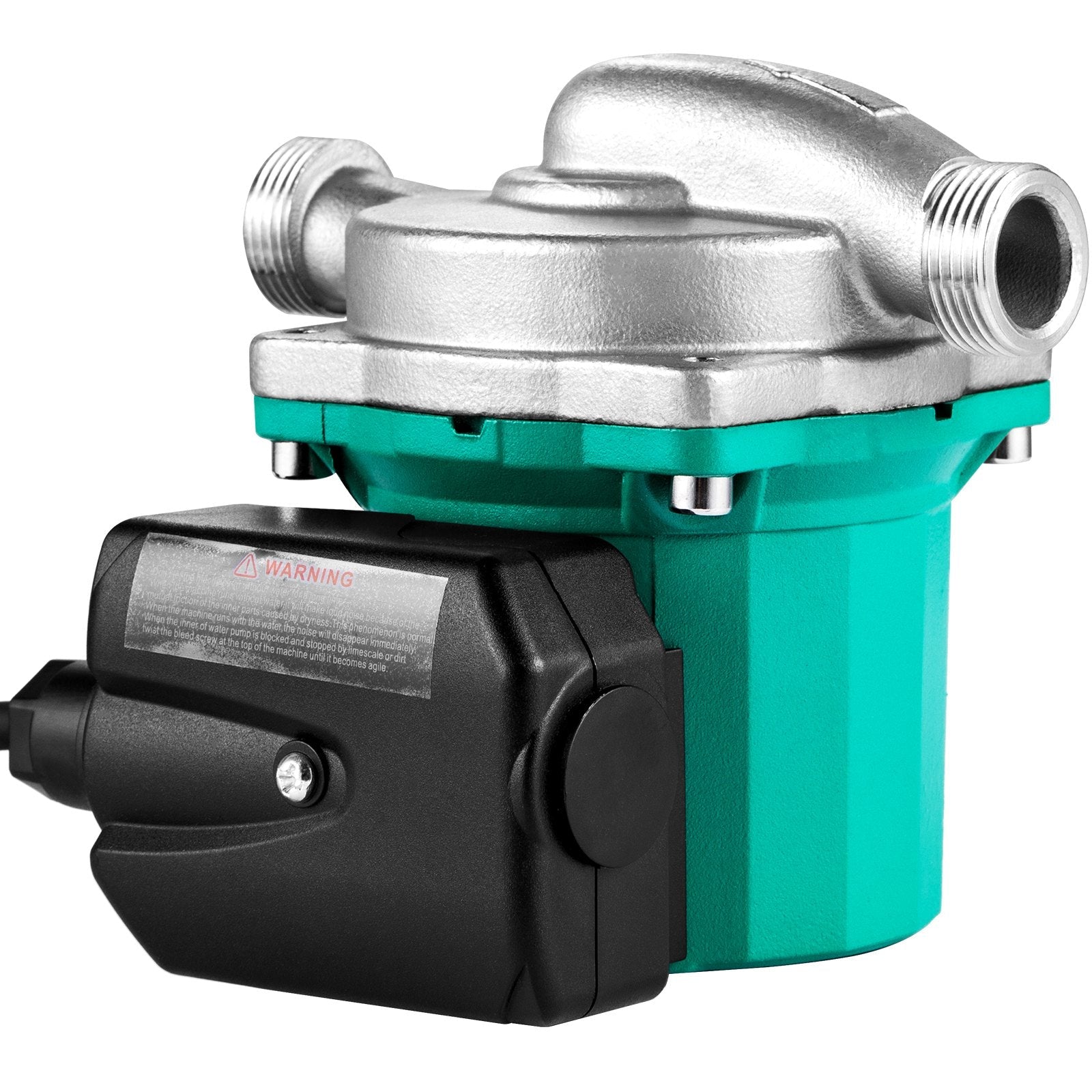 VEVOR Recirculating Pump, 93W 110V Water Circulator Pump, Automatic Start Circulating Pump NPT 3/4" w/Brass Fittings, Stainless Steel Pump Head, Three Speed Control for Electric Water Heater System 