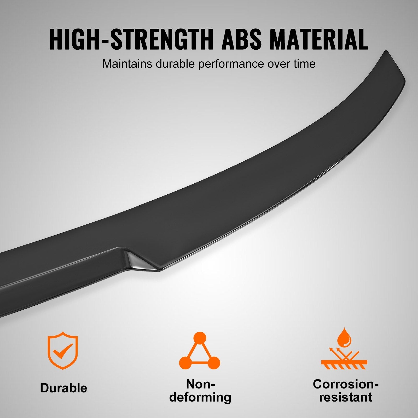 VEVOR GT Wing Car Spoiler, 48.4 inch Spoiler, Compatible with 2012-2018 BMW F30, High Strength ABS Material, Baking Paint, Car Rear Spoiler Wing, Racing Spoilers for Cars, Glossy Black 