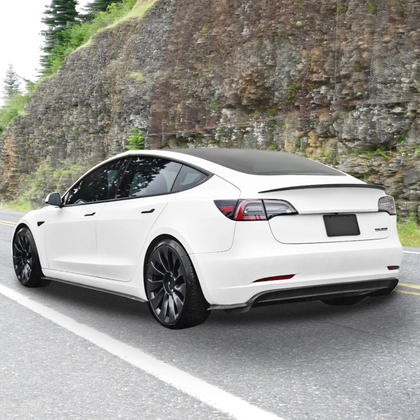 VEVOR GT Wing Car Spoiler, 48.2 inch Spoiler, Compatible with Tesla Model 3, High Strength ABS Material, Baking Paint, Car Rear Spoiler Wing, Racing Spoilers for Cars, Matte Black 