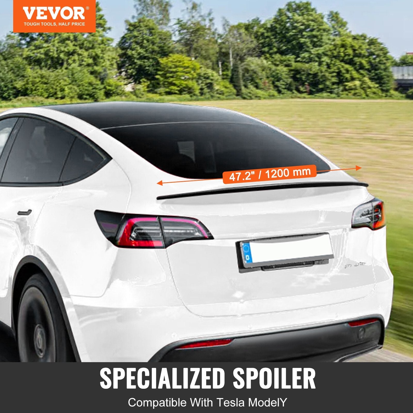 VEVOR Rear Spoiler 47.2'' GT Style Trunk Wing Compatible with Tesla Model Y 