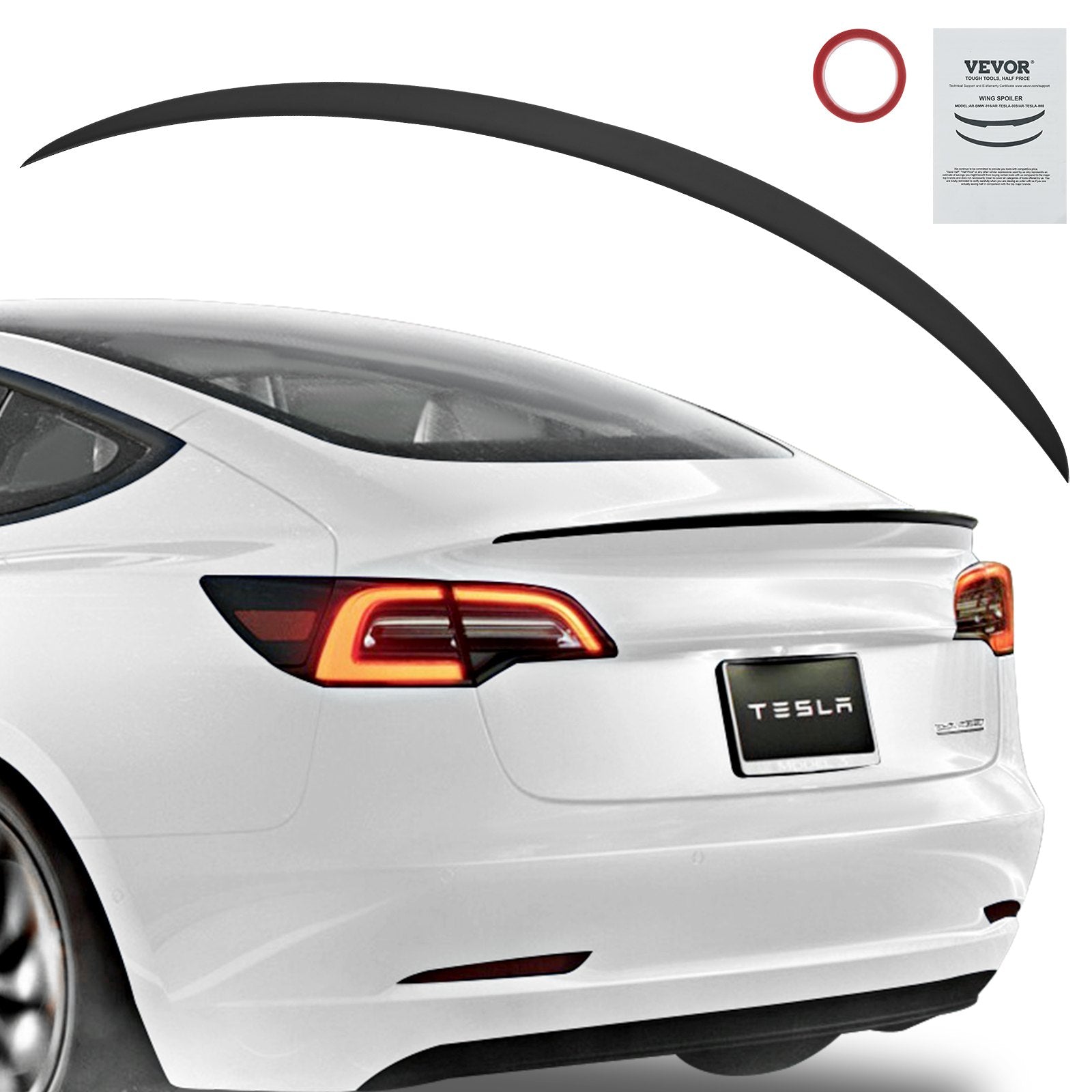 VEVOR Rear Spoiler 47.2'' GT Style Trunk Wing Compatible with Tesla Model Y 