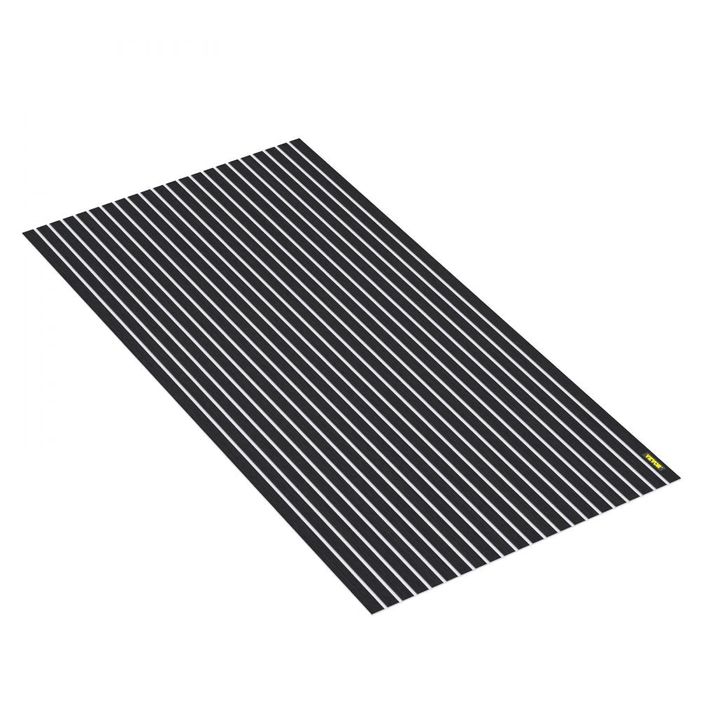 VEVOR EVA Foam Faux Teak Boat Deck Sheet Floor Pad Mat 94 x 47/94 x 35/90 x 35 Inch Black + White Seam Self-Adhesive Sea Deck Marine Yacht Skid-Proof RV Boat Floor EVA Foam Deck for Garden Floor 