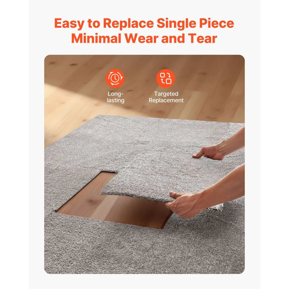 VEVOR Carpet Tiles 18x18 inch, 10 Pack Peel and Stick Carpet Square Rug, Self Adhesive Commercial Floor Soft Padded for Seamless Cover 22.5sq.ft, Easy DIY for Living Room Office, Dark Brown 