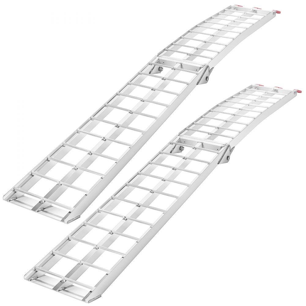 VEVOR Aluminum Ramps, 1500 lbs Folding Loading Ramps for Pickup Trucks Bed, Trailers Ramp with Load Straps for Dirt Bike, UTV, ATV, Trucks, Lawn Mowers, Snowblower, Cargo Trailer, 89"L x 12"W, 2 Pcs 