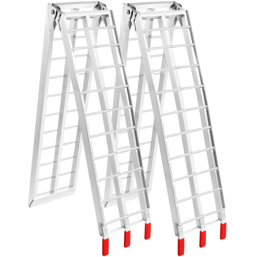 VEVOR Aluminum Ramps, 1500 lbs Folding Loading Ramps for Pickup Trucks Bed, Trailers Ramp with Load Straps for Dirt Bike, UTV, ATV, Trucks, Lawn Mowers, Snowblower, Cargo Trailer, 89"L x 12"W, 2 Pcs 
