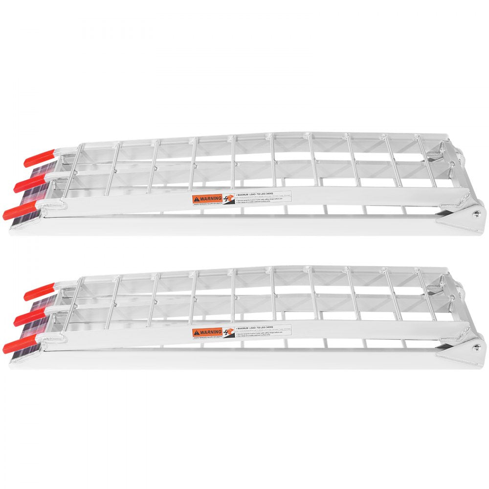 VEVOR Aluminum Ramps, 1500 lbs Folding Loading Ramps for Pickup Trucks Bed, Trailers Ramp with Load Straps for Dirt Bike, UTV, ATV, Trucks, Lawn Mowers, Snowblower, Cargo Trailer, 89"L x 12"W, 2 Pcs 