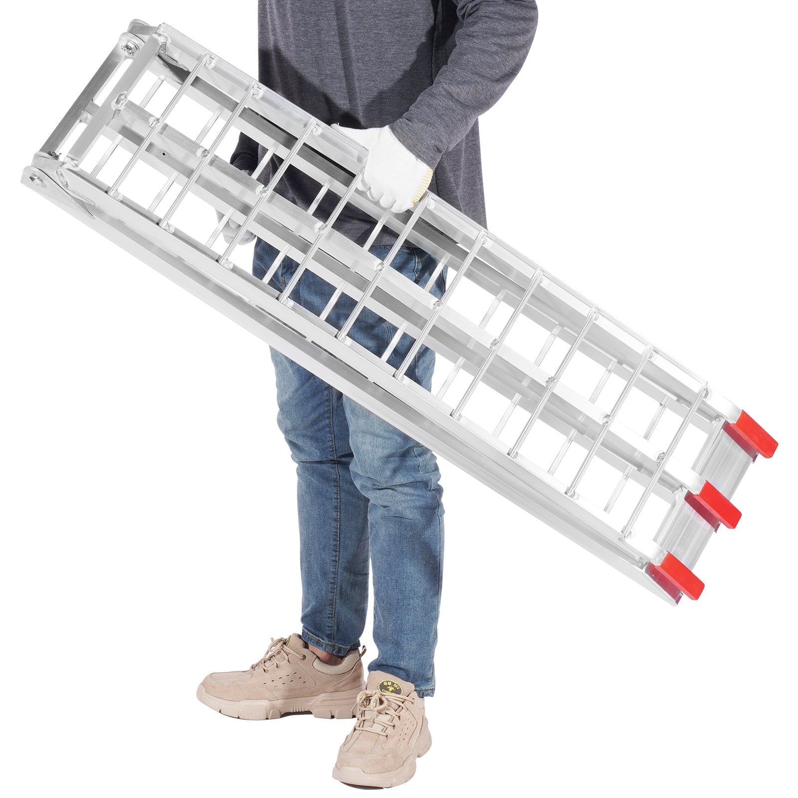 VEVOR Motorcycle Ramps, 750lbs Folding Loading Ramps for Pickup Trucks Bed, Trailers Ramp with Load Straps for Motorcycle, Dirt Bike, UTV, Lawn Mower, Truck, Snowblower, Cargo Trailer, 89"L x 12"W,1Pc 