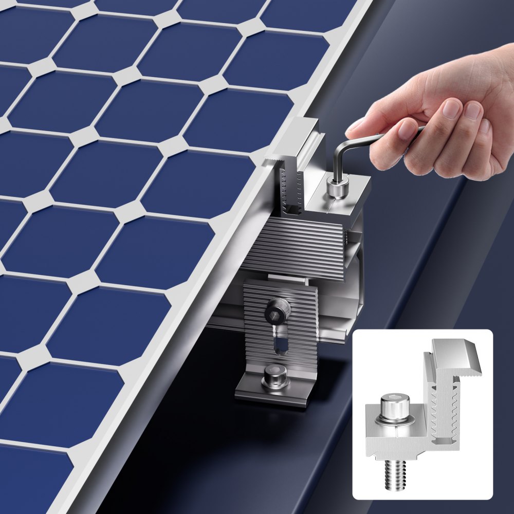 VEVOR Solar Panel Z Mounting Bracket 35-50mm Adjustable Bracket End Clamps 20PCS 