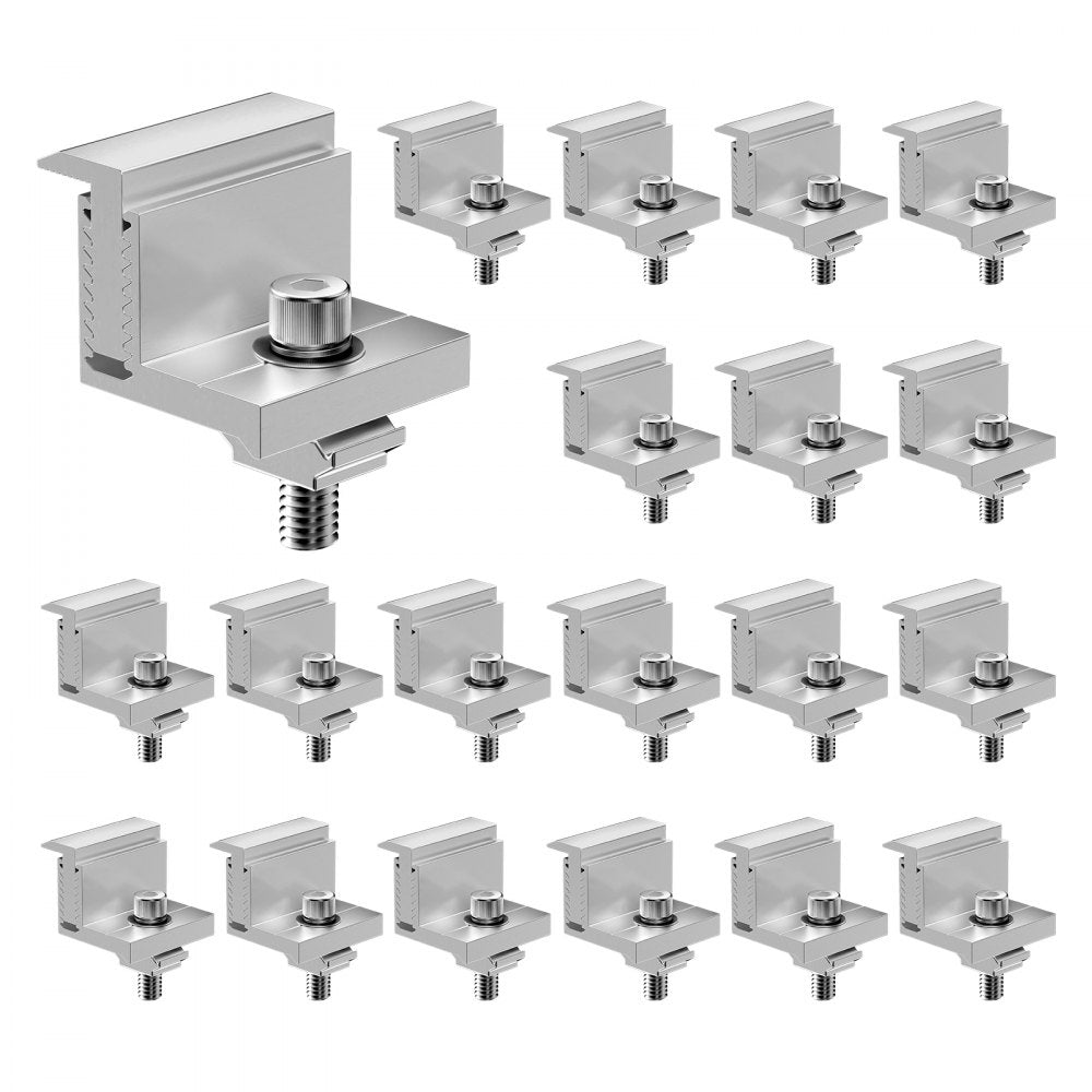 VEVOR Solar Panel Z Mounting Bracket 35-50mm Adjustable Bracket End Clamps 20PCS 