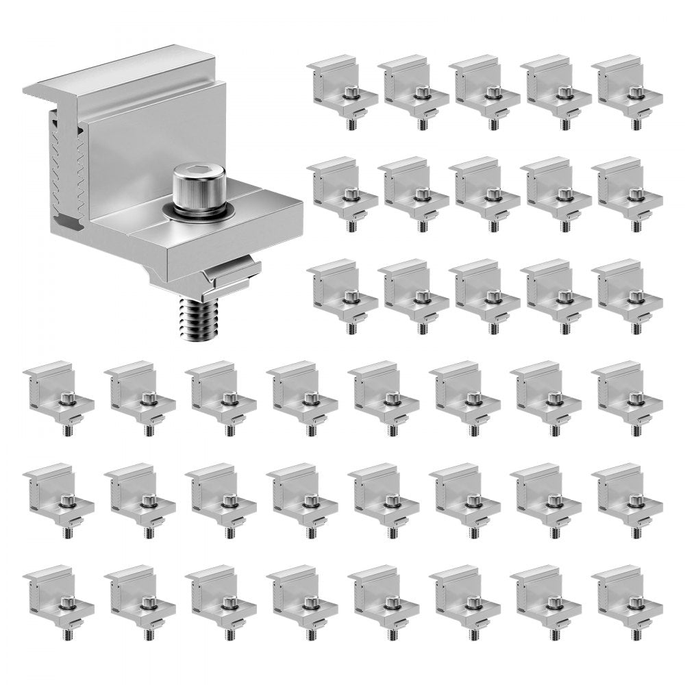 VEVOR Solar Panel Z Mounting Bracket 35-50mm Adjustable Bracket End Clamps 40PCS 