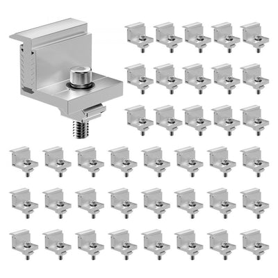 VEVOR Solar Panel Z Mounting Bracket 35-50mm Adjustable Bracket End Clamps 40PCS 