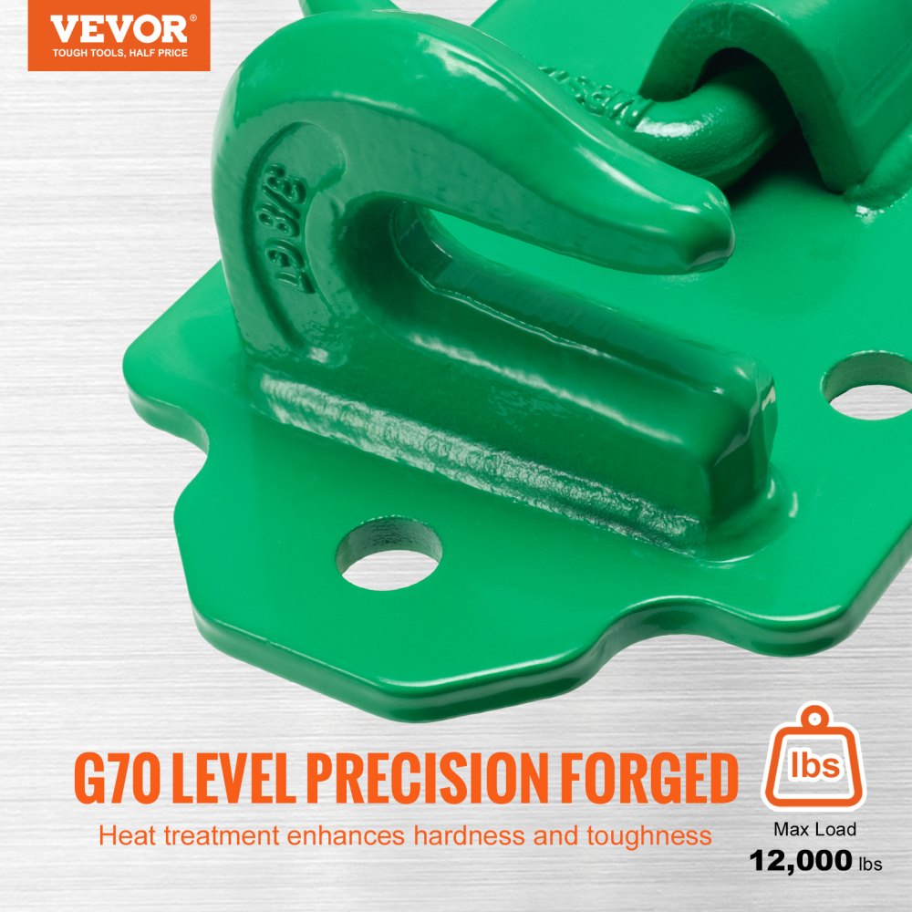 VEVOR 3/8" Tractor Bucket Hooks Grade 70 Steel Grab Hooks 12,000 lbs for RV UTV 