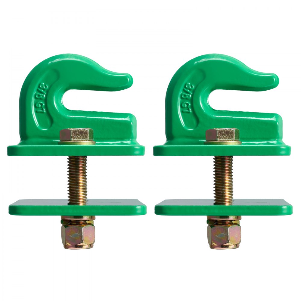 VEVOR 3/8" Tractor Bucket Hooks Grade 70 Forged Steel Grab Hooks Backer Plate 