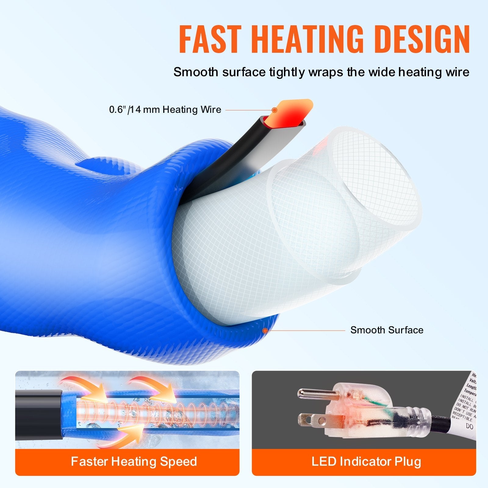 VEVOR 25ft Heated Water Hose for RV -45? Antifreeze Heated Drinking Water Hose 