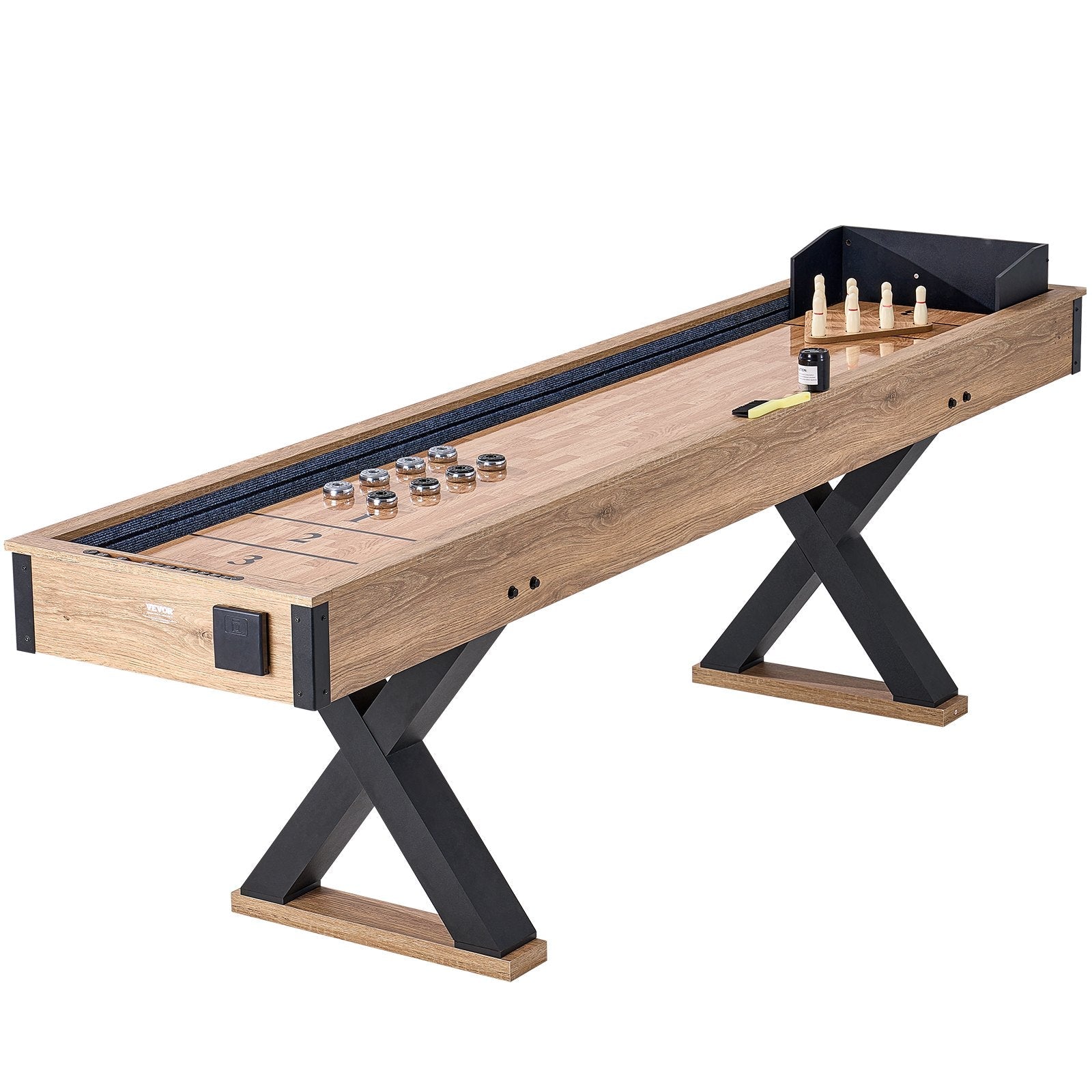 VEVOR 9 ft Shuffleboard Table 2 in 1 Shuffleboard and Bowling Combo Game Set 