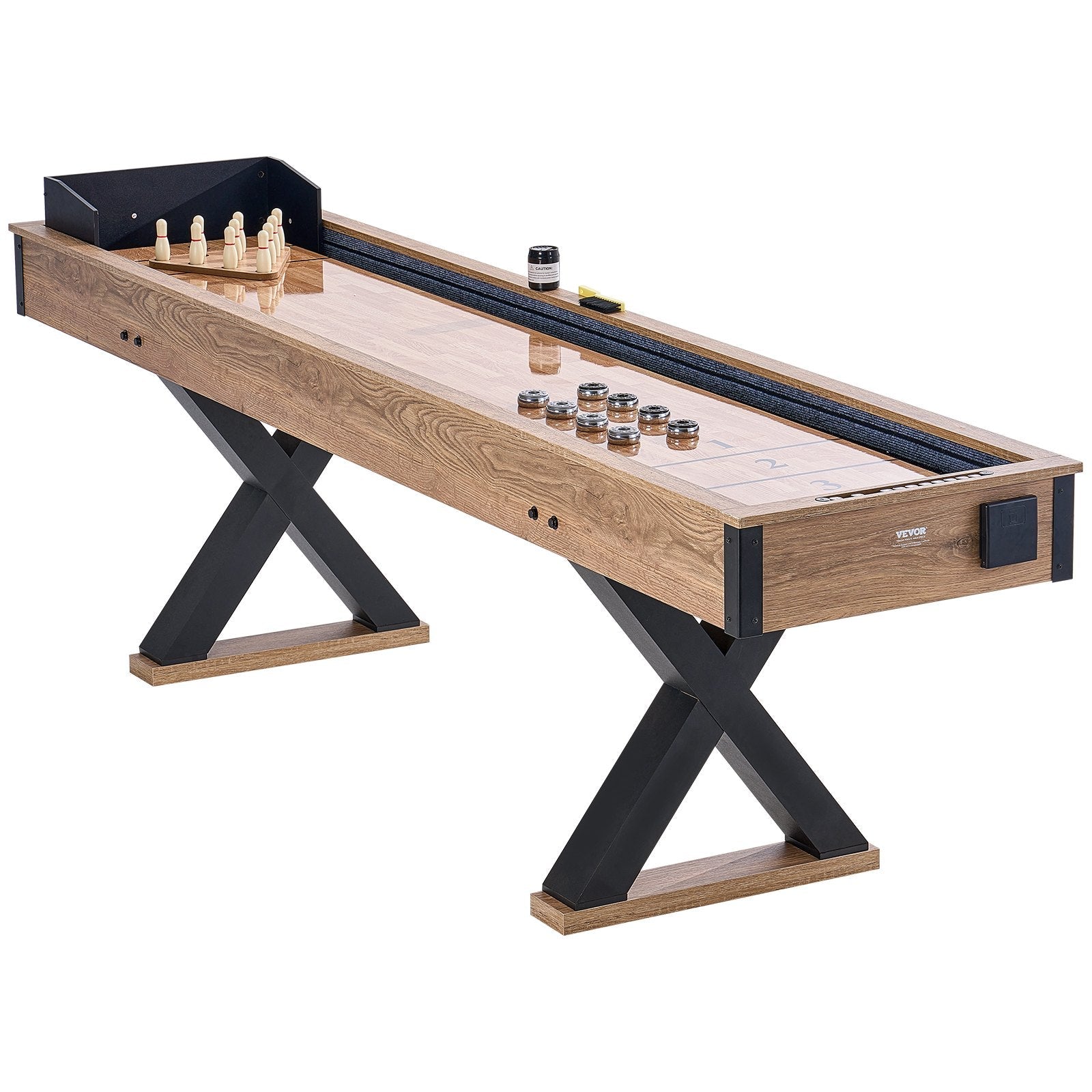 VEVOR 9 ft Shuffleboard Table 2 in 1 Shuffleboard and Bowling Combo Game Set 