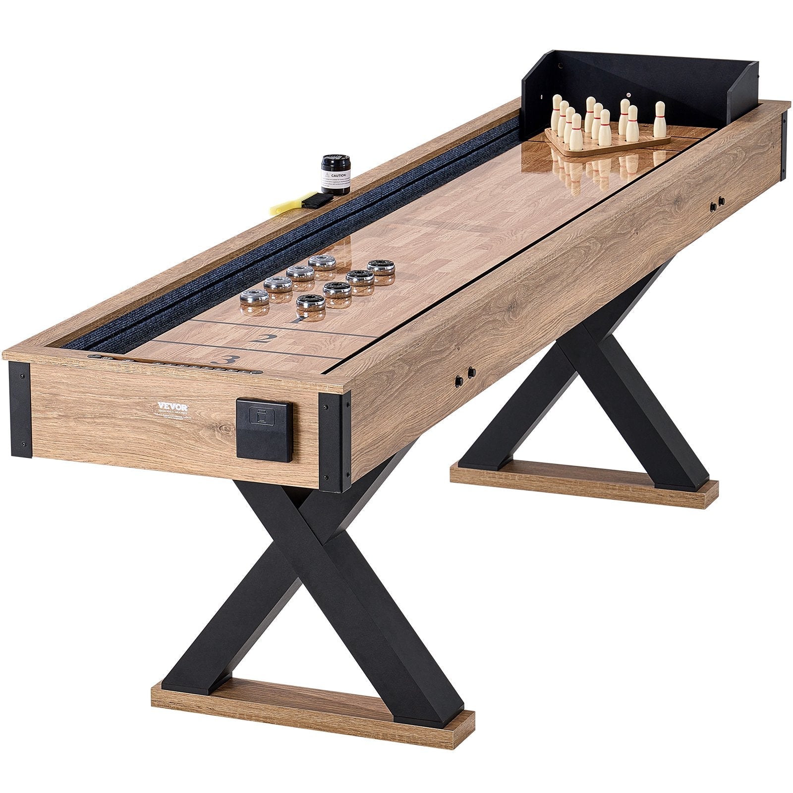 VEVOR 9 ft Shuffleboard Table 2 in 1 Shuffleboard and Bowling Combo Game Set 