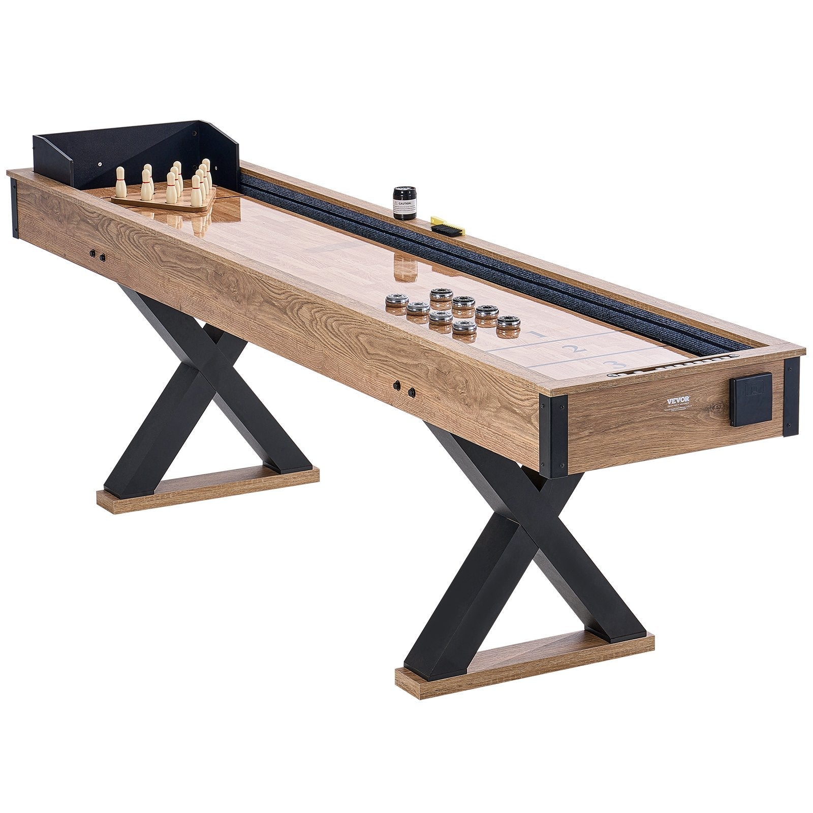 VEVOR 9 ft Shuffleboard Table 2 in 1 Shuffleboard and Bowling Combo Game Set 