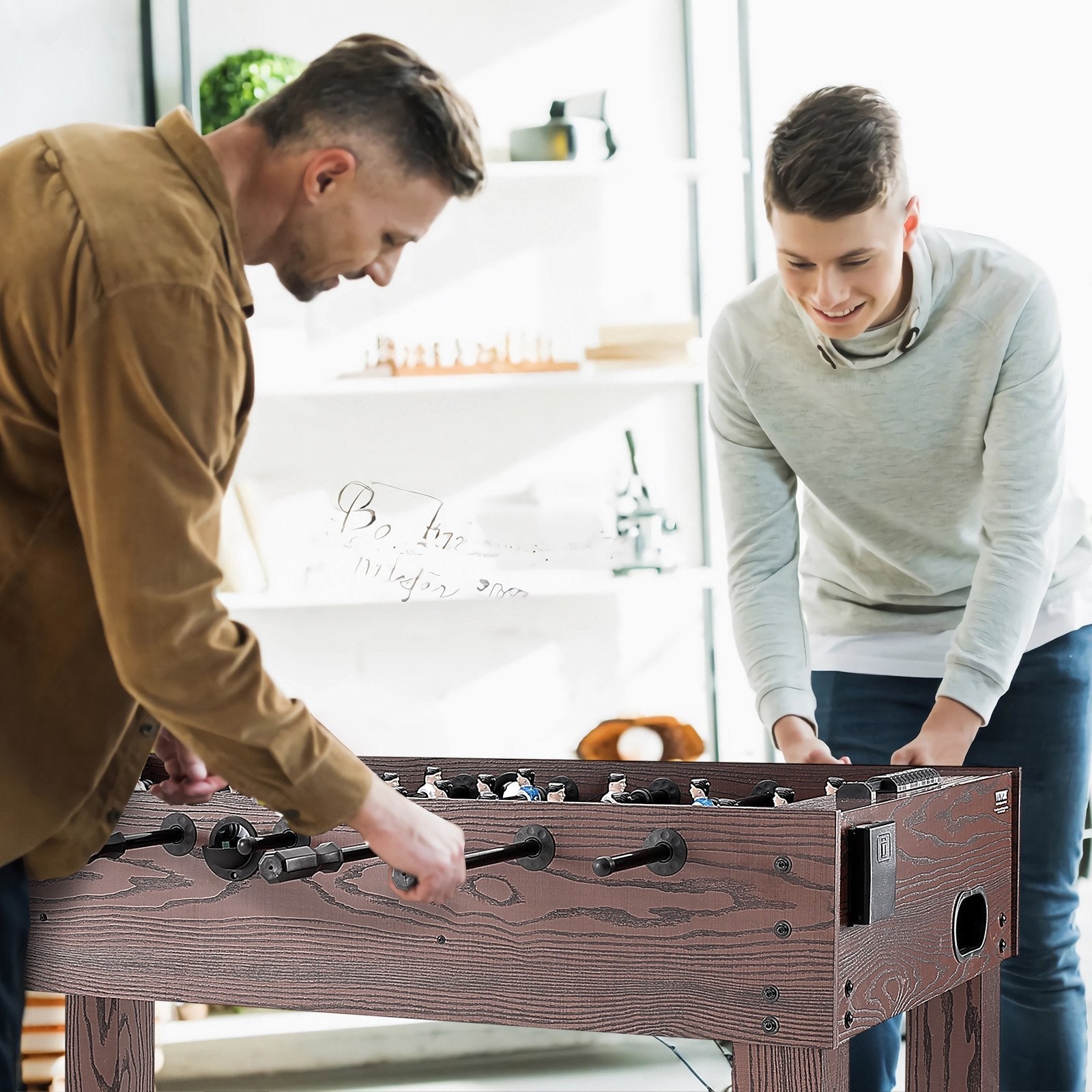 VEVOR Foosball Table, 48 inch Standard Size Foosball Table, Indoor Full Size Foosball Table for Home, Family, and Game Room, Soccer with Foosball Table Set, Includes 2 Balls and 2 Cup Holders 