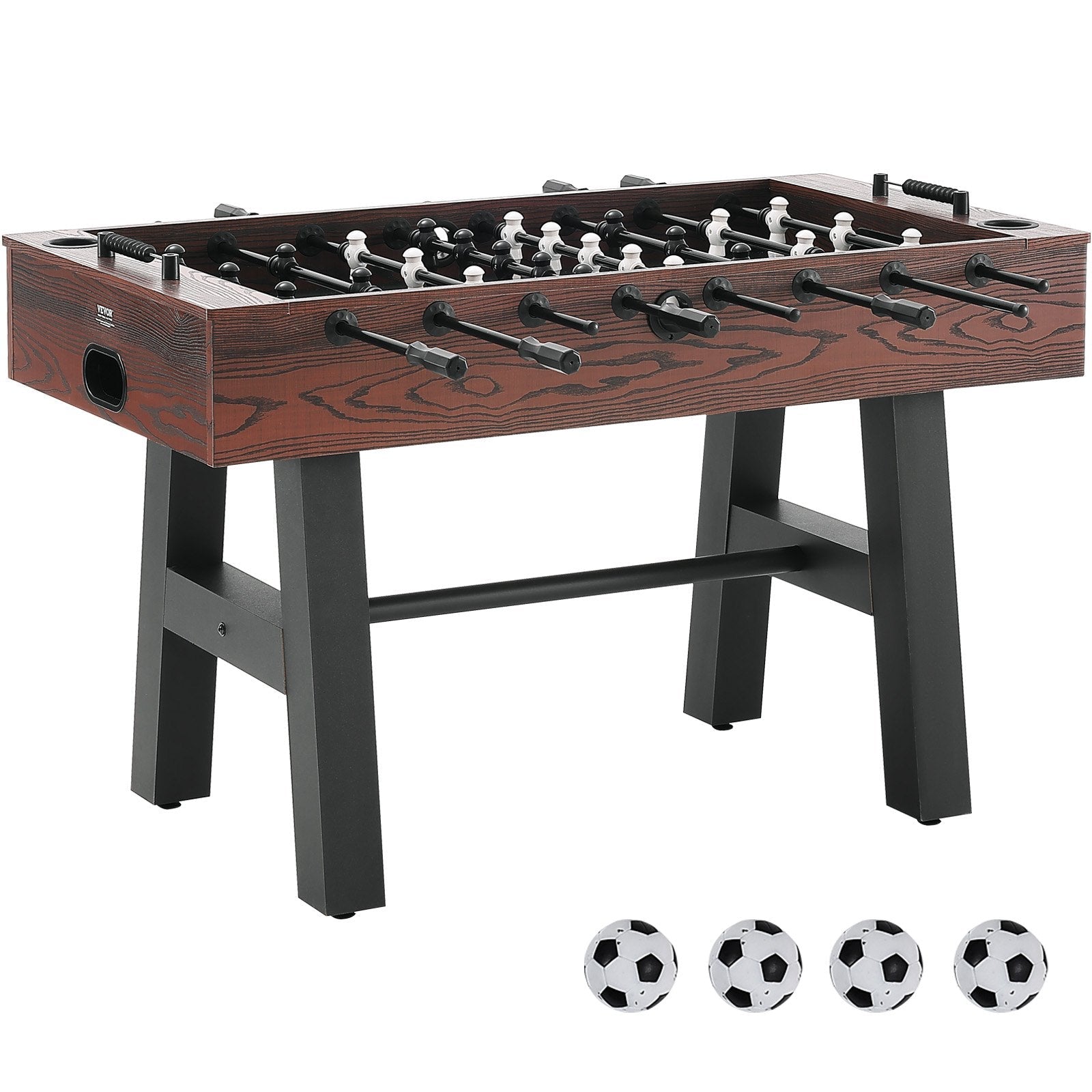 VEVOR Foosball Table, 55 inch Standard Size Foosball Table, Indoor Full Size Foosball Table for Home, Family, and Game Room, Soccer with Foosball Table Set, Includes 4 Balls and 2 Cup Holders 