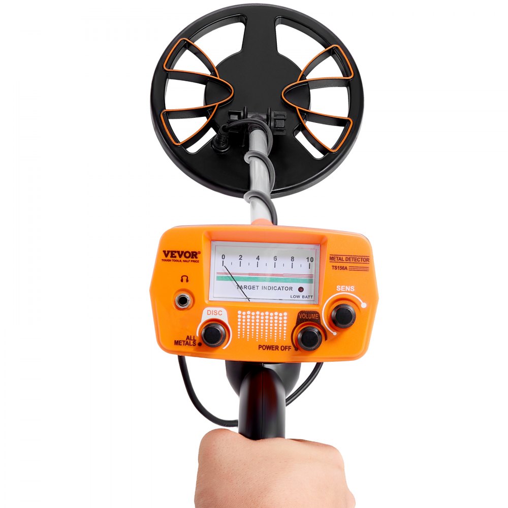 VEVOR Metal Detector for Adults & Kids, 8 Inch Waterproof Search Coil with High Accuracy Pointer Display, Adjustable 38''-49'' Gold Detector, Lightweight Aluminum Stem for Detecting Gold Treasure 