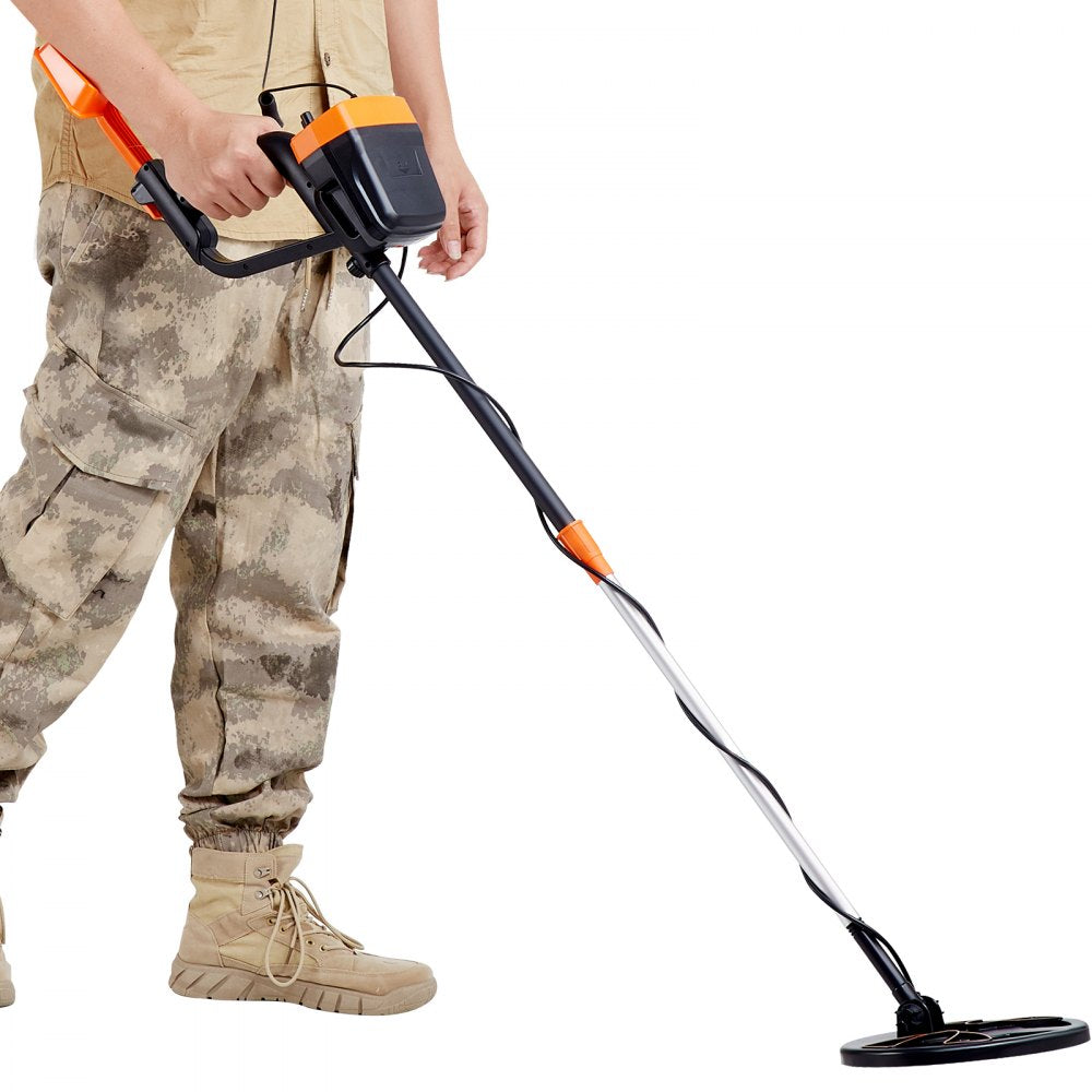 VEVOR Metal Detector for Adults & Kids, 8 Inch Waterproof Search Coil with High Accuracy Pointer Display, Adjustable 38''-49'' Gold Detector, Lightweight Aluminum Stem for Detecting Gold Treasure 