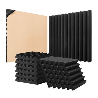 VEVOR Acoustic Foam Panels 24 Pack 12 x 12 x 2 in Adhesive for Wall Ceiling 