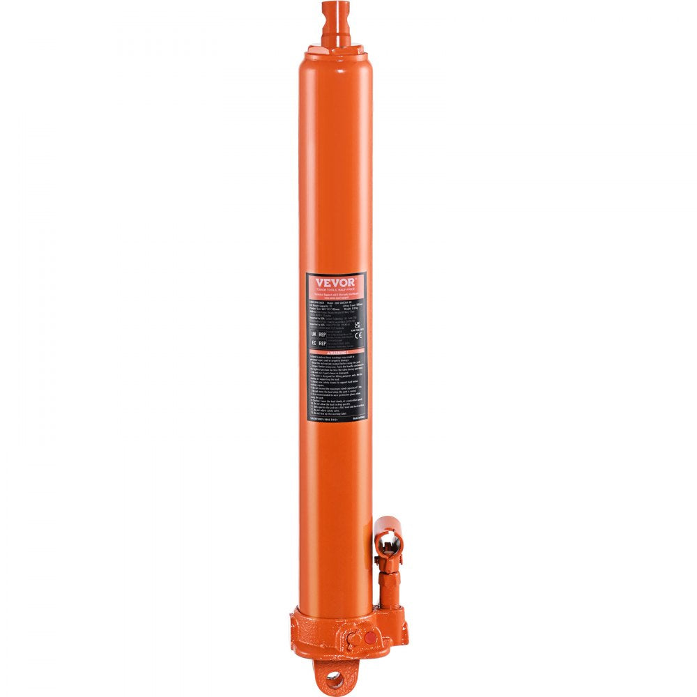 VEVOR Hydraulic Long Ram Jack, 3 Ton Engine Hoist Cylinder with Single Piston Pump And Clevis Base, Hydraulic Ram Cylinder for Engine Lift Hoists, Hydraulic Garage/Shop Cranes, Mechanical, Farm 