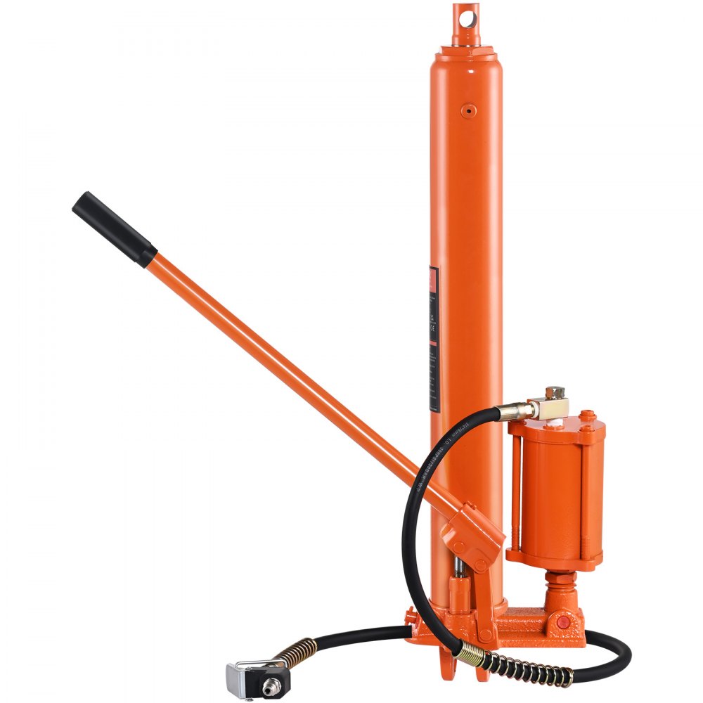 VEVOR Hydraulic Long Ram Jack, 8 Ton Engine Hoist Cylinder with Air Pump and Single Piston Pump, Hydraulic Ram Cylinder Clevis Base for Engine Lift Hoists, Garage/Shop Cranes, Mechanical, Farm 