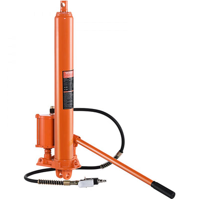 VEVOR Hydraulic Long Ram Jack, 8 Ton Engine Hoist Cylinder with Air Pump and Single Piston Pump, Hydraulic Ram Cylinder Clevis Base for Engine Lift Hoists, Garage/Shop Cranes, Mechanical, Farm 