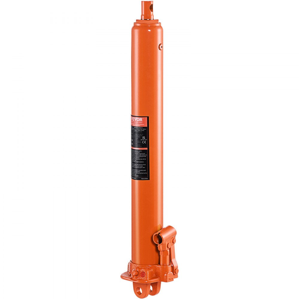 VEVOR Hydraulic Long Ram Jack, 8 Ton Engine Hoist Cylinder with Single Piston Pump And Clevis Base, Hydraulic Ram Cylinder for Engine Lift Hoists, Hydraulic Garage/Shop Cranes, Mechanical, Farm 