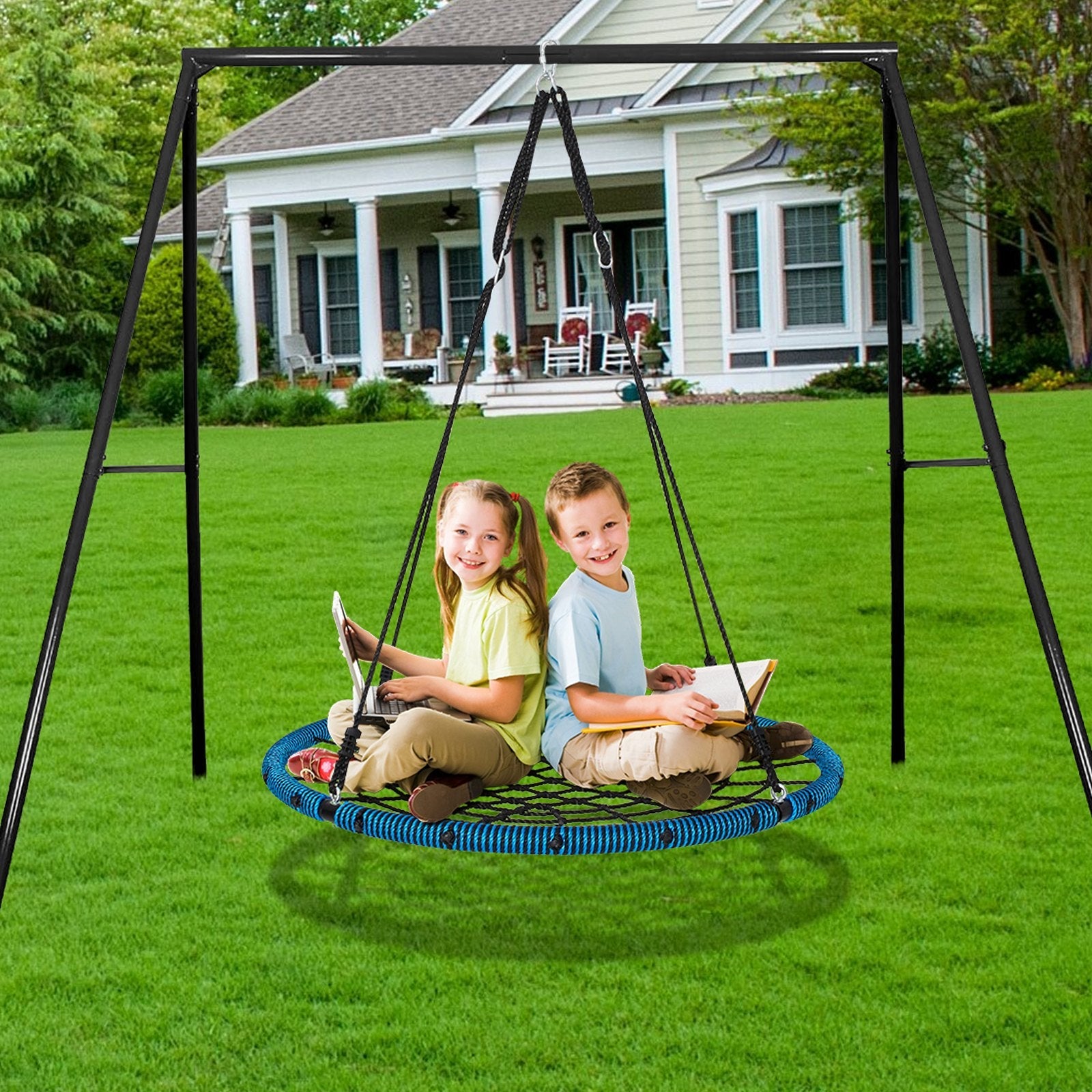VEVOR Spider Web Saucer Swing 40 Inch Round Swings for Kids Outdoor 750 lbs 