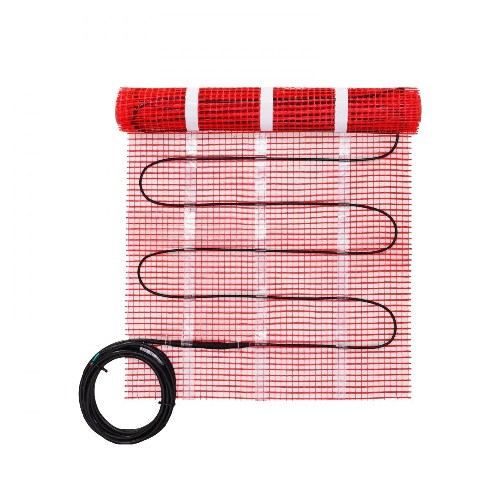 VEVOR Floor Heating Mat, 10 Sq.ft, Electric Radiant In-Floor Heated Warm System with Digital Floor Sensing Thermostat, Includes Installation Monitor, Adhesive Back for Easy Installation on The Floor 