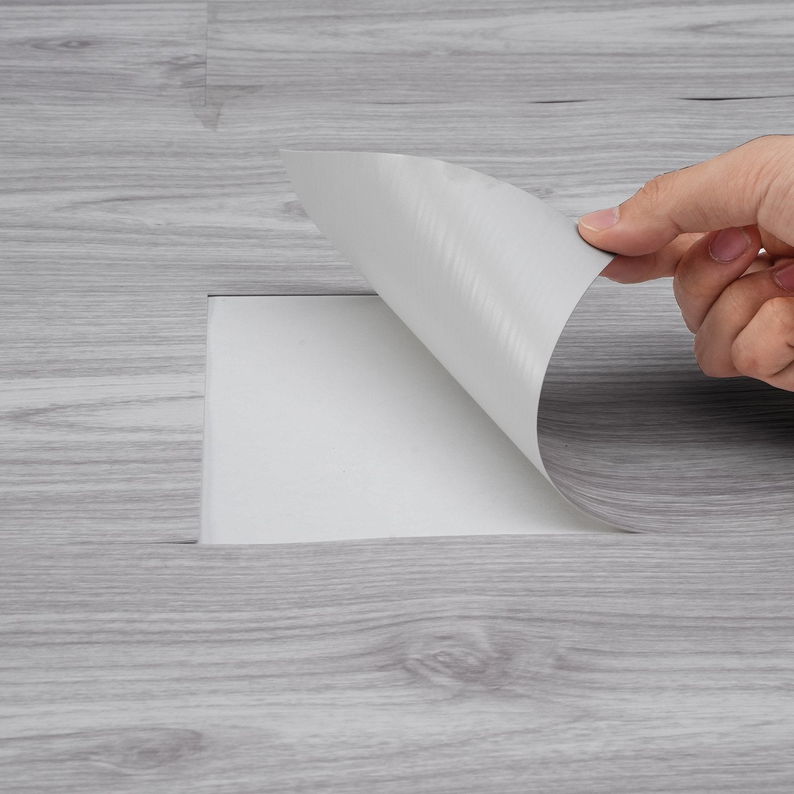 VEVOR Self Adhesive Vinyl Floor Tiles 36 x 6 inch, 20 Tiles 0.62mm Thick Peel & Stick, Light Gray Wood Grain DIY Flooring for Kitchen, Dining Room, Bedrooms & Bathrooms, Easy for Home Decor 