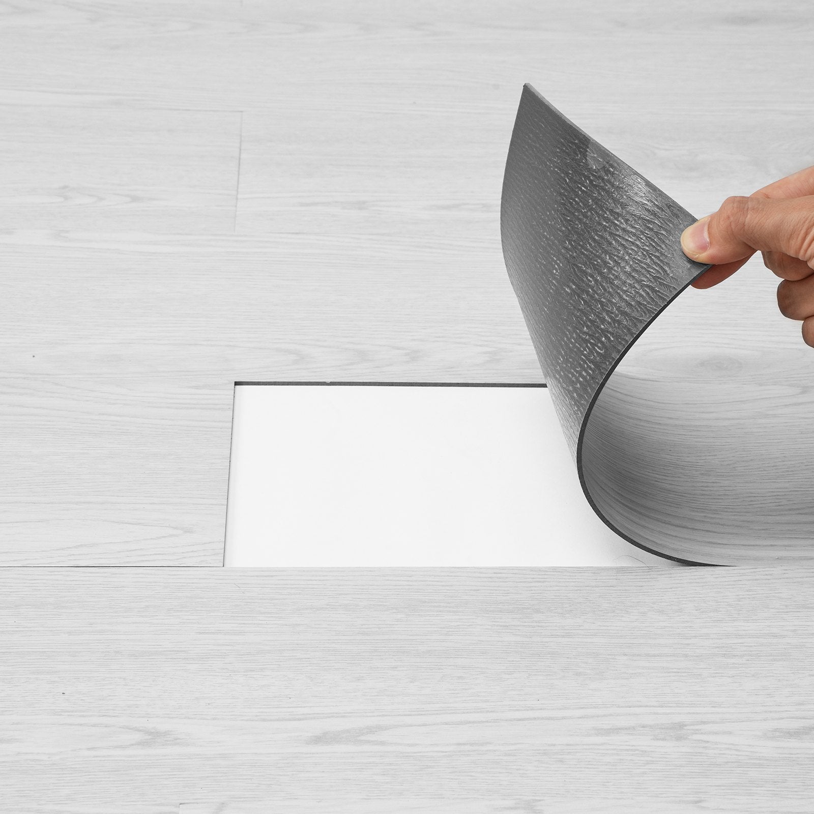 VEVOR Self Adhesive Vinyl Floor Tiles 36 x 6 inch, 36 Tiles 2.5mm Thick Peel & Stick, Light Gray Wood Grain DIY Flooring for Kitchen, Dining Room, Bedrooms & Bathrooms, Easy for Home Decor 