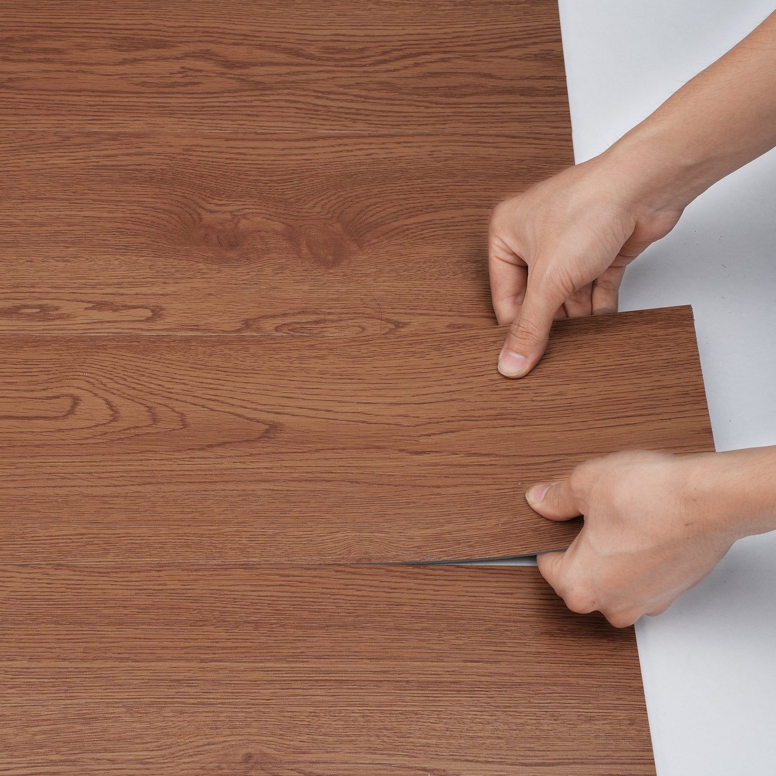 VEVOR Self Adhesive Vinyl Floor Tiles 36 x 6 inch, 36 Tiles 2.5mm Thick Peel & Stick, Deep Brown Wood Grain DIY Flooring for Kitchen, Dining Room, Bedrooms & Bathrooms, Easy for Home Decor 