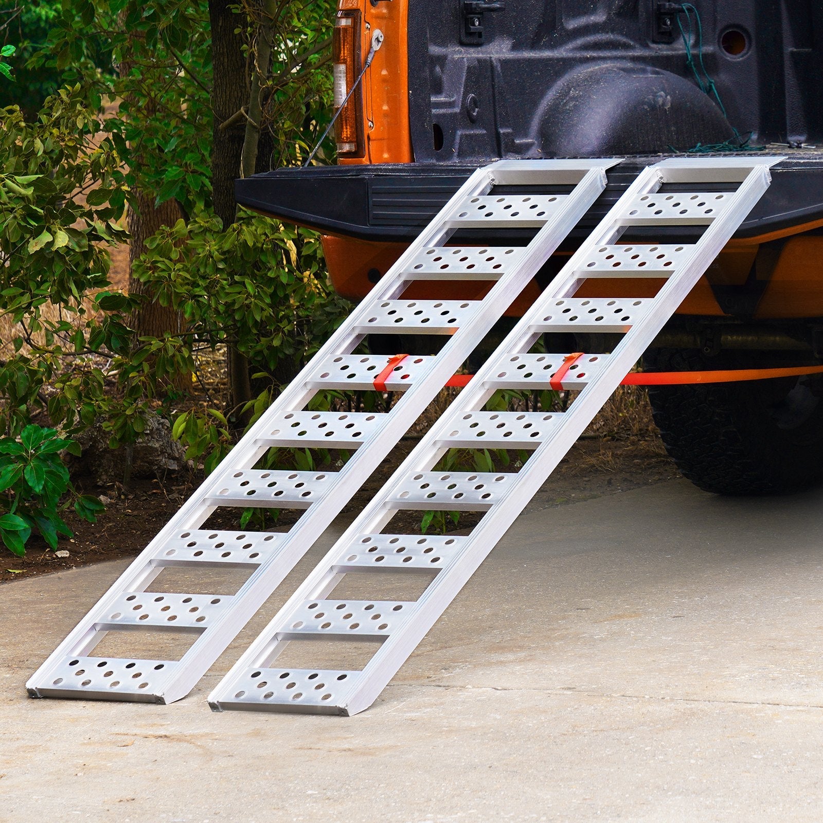 VEVOR Aluminum Ramps with Treads 1250 lbs 78" x 12" for ATV UTV Motorcycle 2 Pcs 