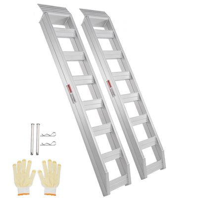 VEVOR Aluminum Ramps, 8810 lbs, Heavy-duty Ramps with Top Hook Attaching End, Universal Loading Ramp for Motorcycle, Tractor, ATV/UTV, Trucks, Lawn Mower, 72"L x 15"W, 2Pcs 