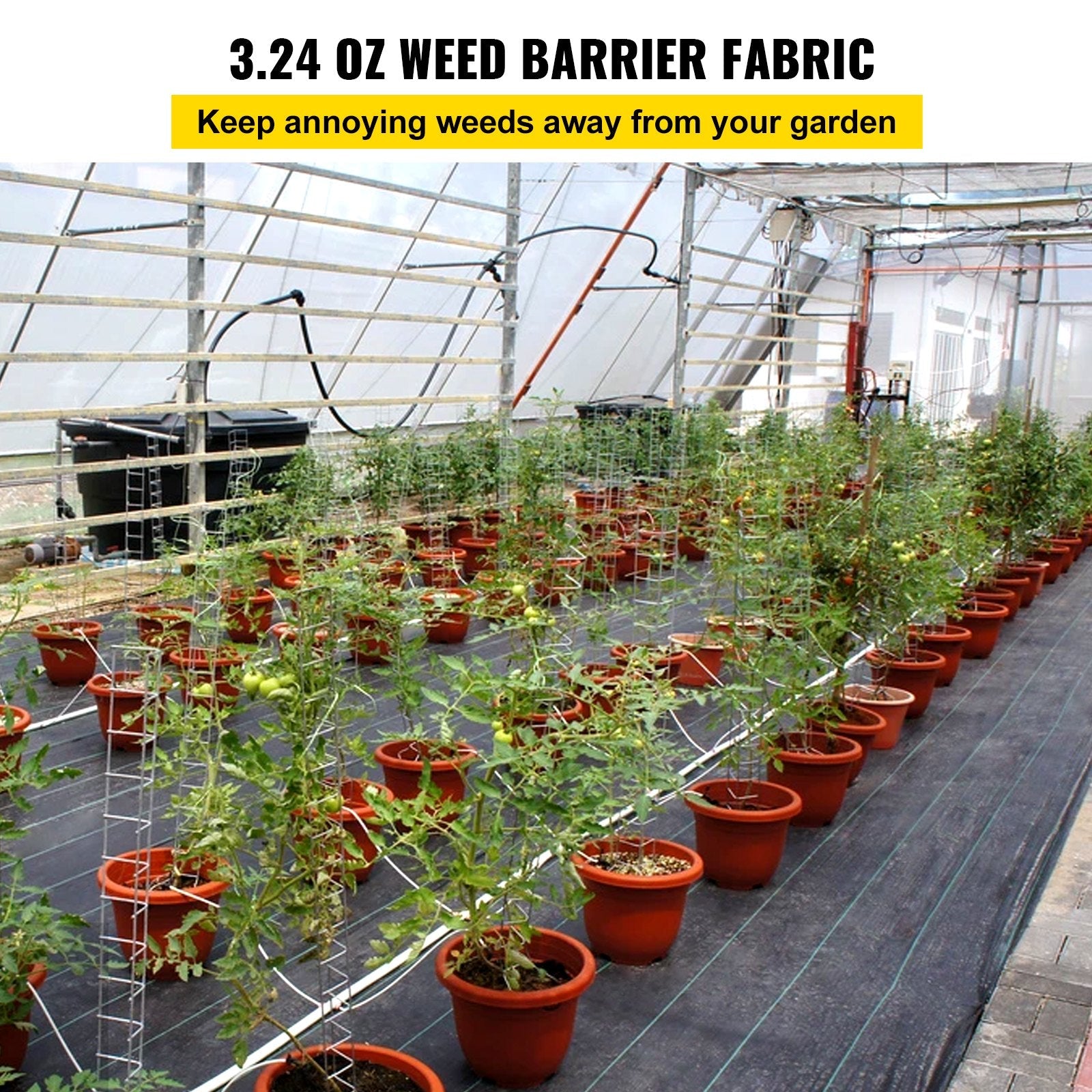 VEVOR Garden Weed Barrier Fabric, 3.24oz Heavy Duty Landscape Fabric, 3x300 ft Weed Block Control for Garden Ground Cover, Woven Geotextile Fabric for Landscaping, Gardening, Underlayment, Black 