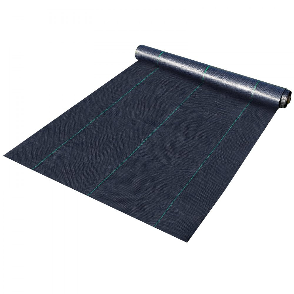 VEVOR Weed Barrier Landscape Fabric, 6 x 250 ft, 4.1 Oz Premium Woven Ground Cover, Heavy Duty PP Material & Easy Setup, Weed Control for Outdoor Garden, Lawn, Driveway, Black 