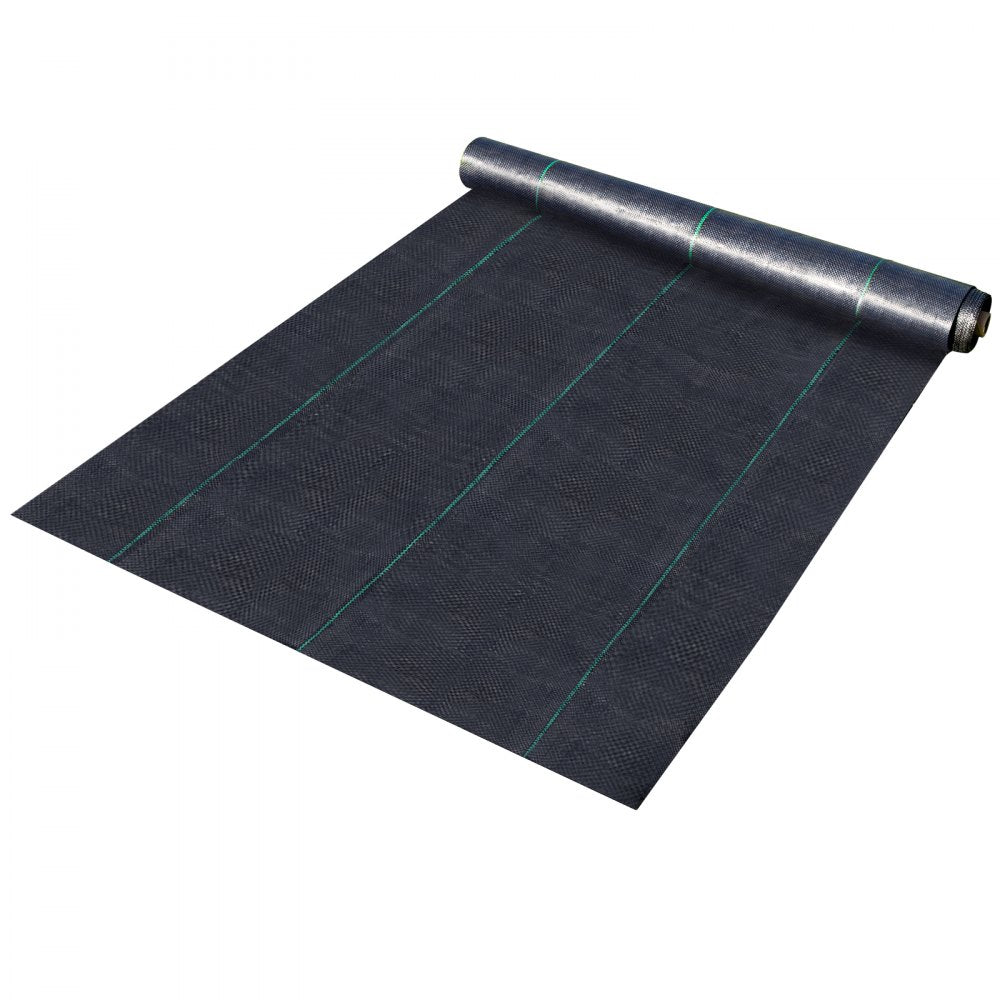 VEVOR Weed Barrier Landscape Fabric, 6 x 250 ft, 4.1 Oz Premium Woven Ground Cover, Heavy Duty PP Material & Easy Setup, Weed Control for Outdoor Garden, Lawn, Driveway, Black 