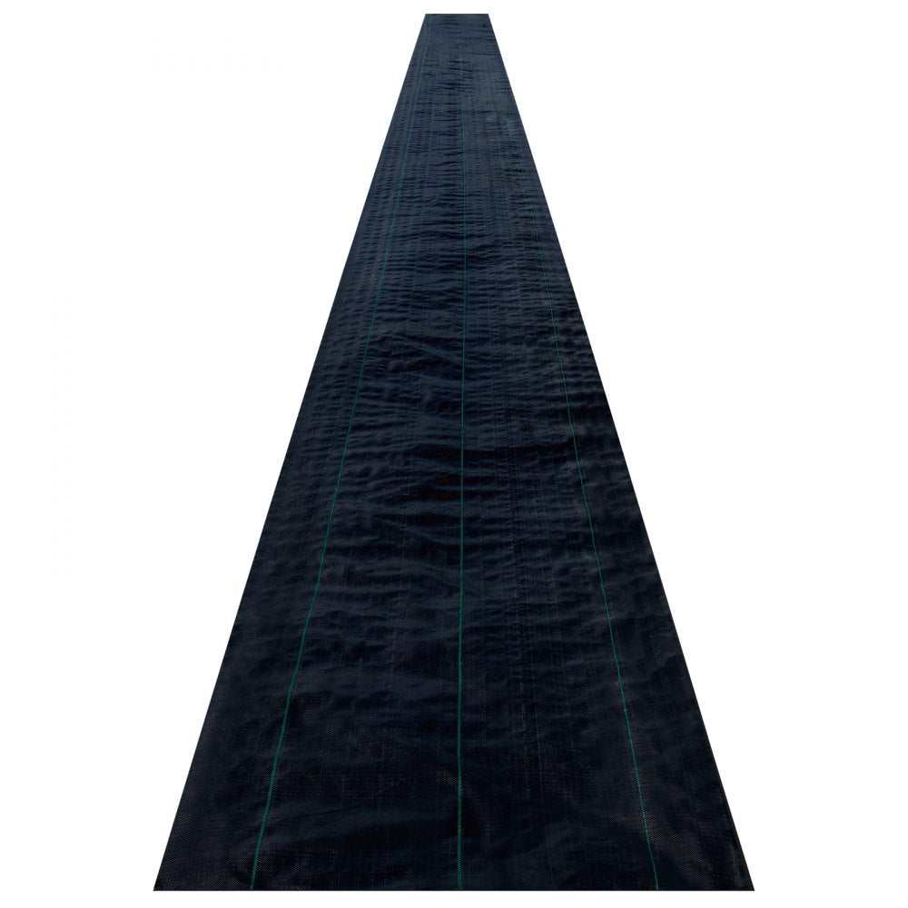 VEVOR Weed Barrier Landscape Fabric, 6 x 250 ft, 4.1 Oz Premium Woven Ground Cover, Heavy Duty PP Material & Easy Setup, Weed Control for Outdoor Garden, Lawn, Driveway, Black 