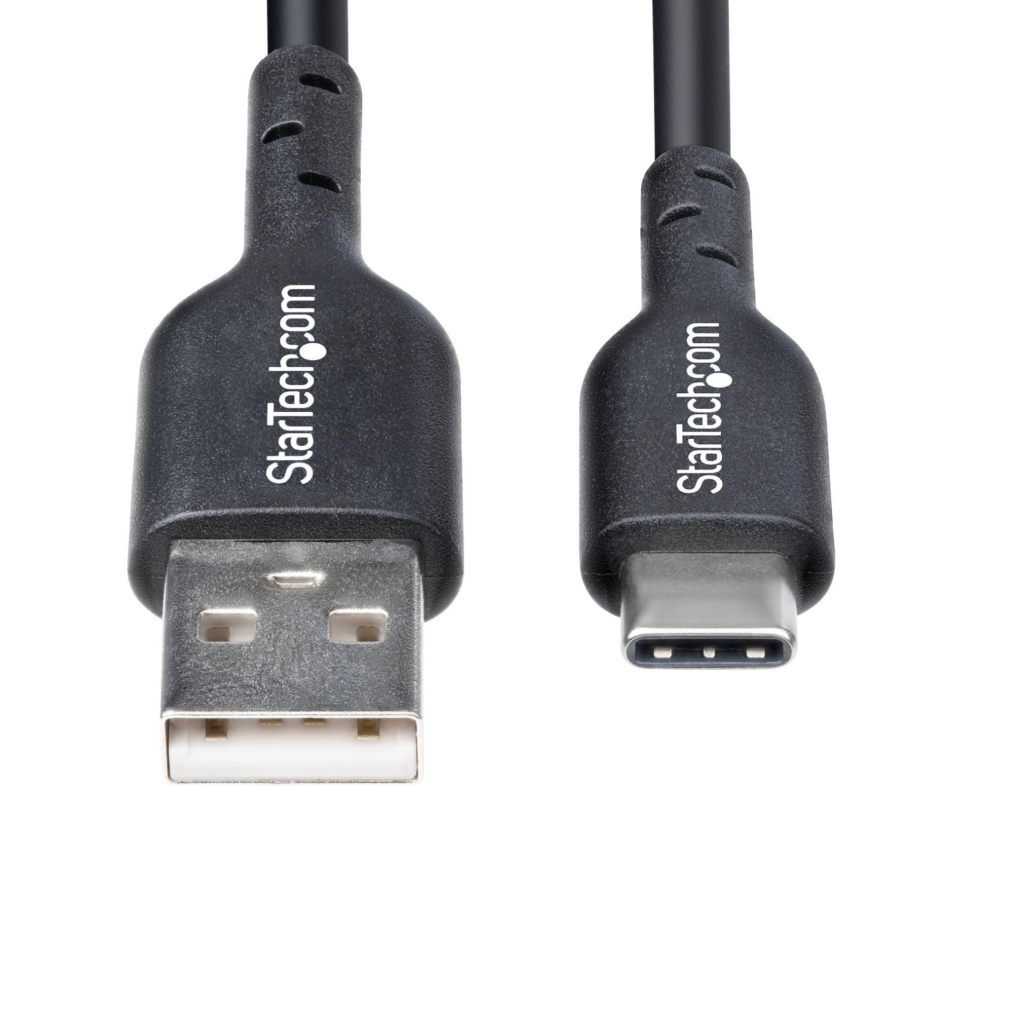 USB-A to USB-C Charging Cable, Charge & Sync, 3A, USB 2.0, TPE Jacket - Black USB Charging Cord 